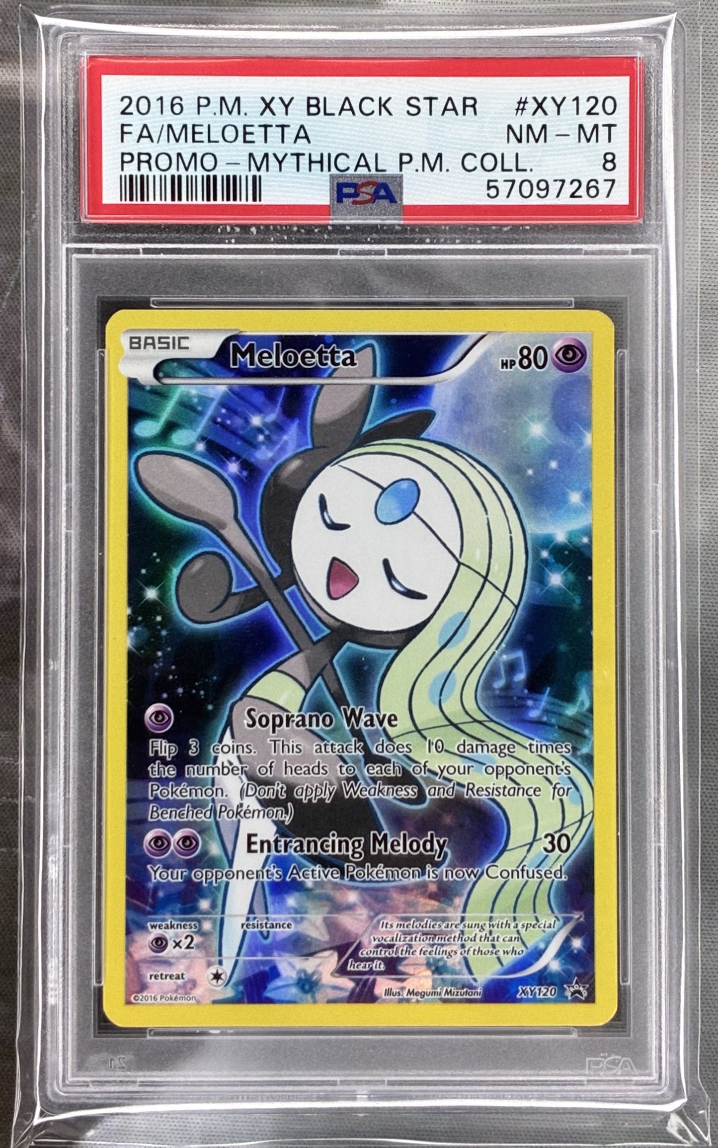 Pokemon Meloetta XY120 Mythical Pokemon Collection Promo PSA 8