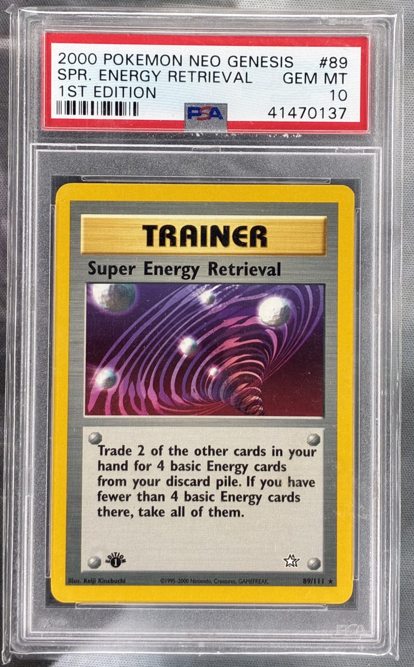 Super Energy Retrieval 89 111 1st Edition Neo Genesis PSA 10