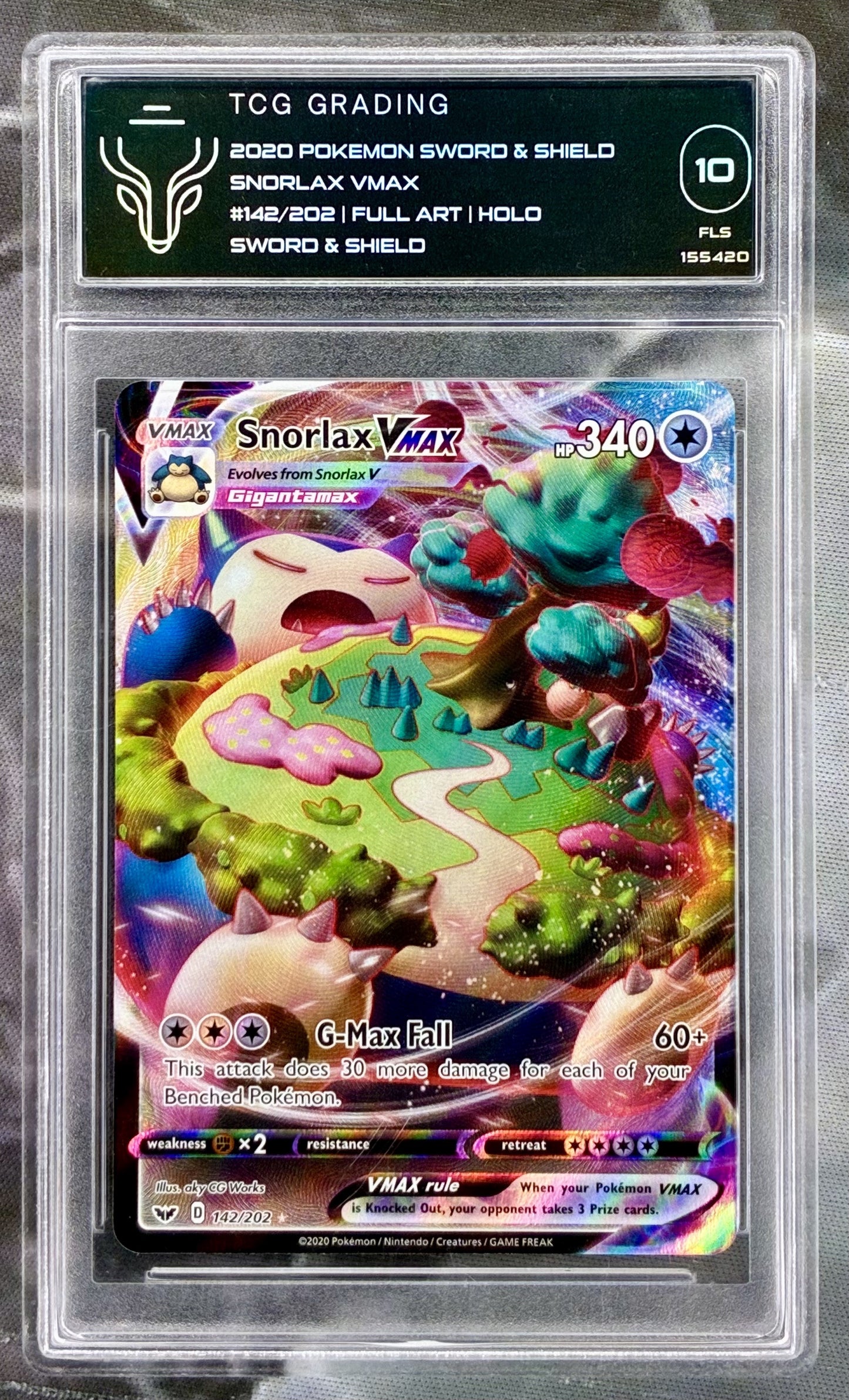 Pokemon Snorlax VMAX TCG 10 142/202 Sword Shield ultra rare