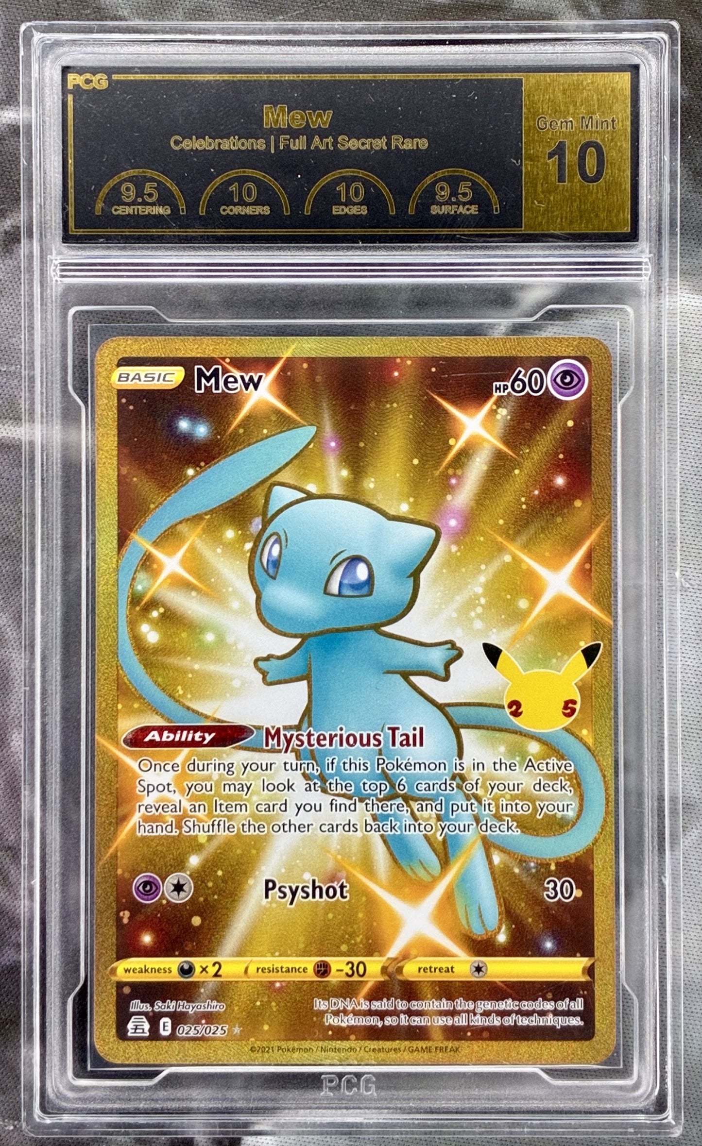Pokemon Mew secret rare PCG 10 025/025 Celebrations 2021