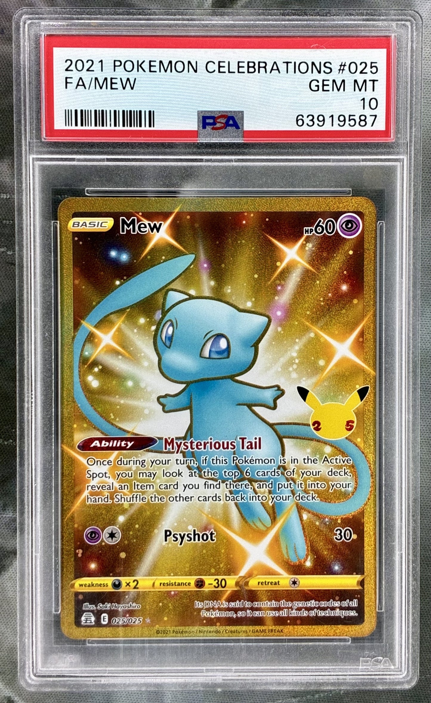 Mew 025/025 Celebrations PSA 10 Gem Mint Pokémon card