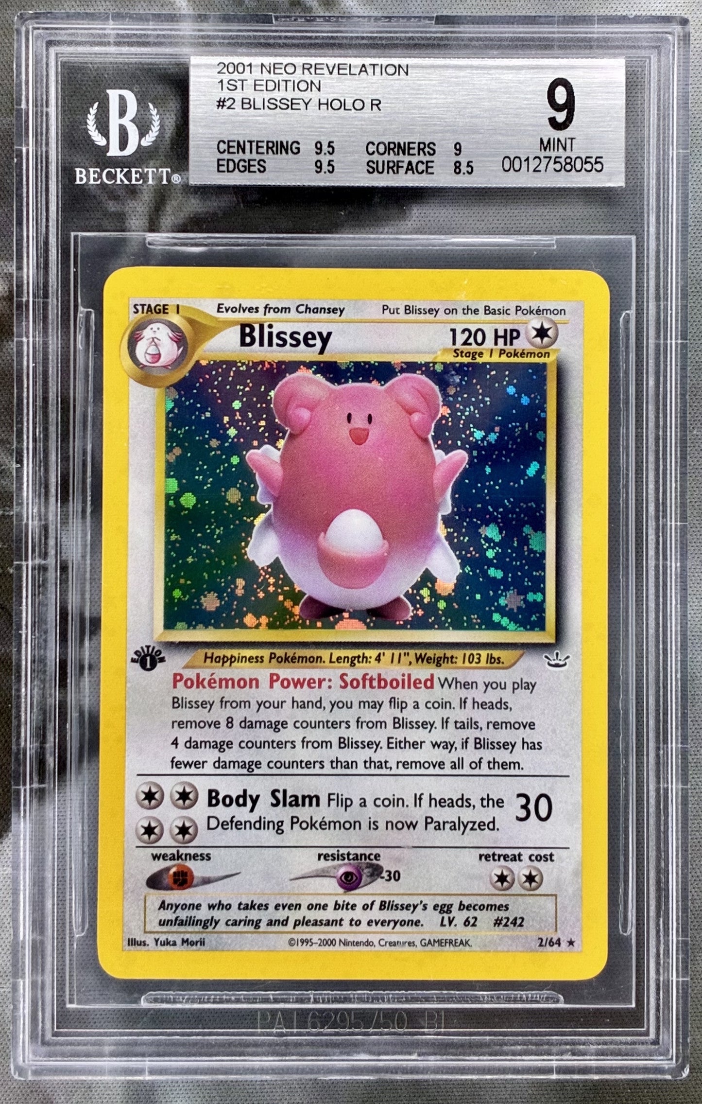 Blissey 2/64 Neo Revelation 1st Edition holo BGS 9 Pokémon card