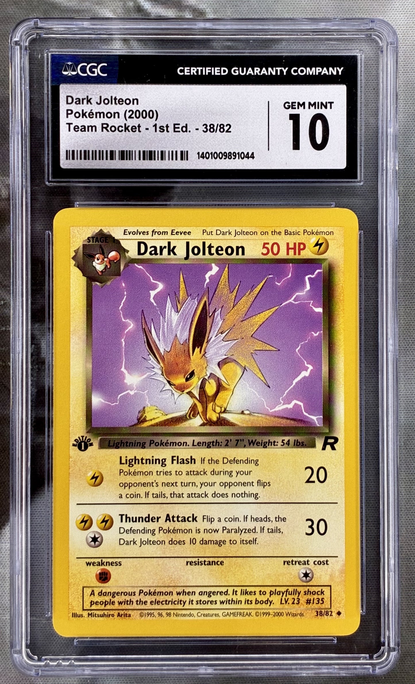 Dark Jolteon 38/82 Team Rocket 1st Edition CGC 10 Pokémon card
