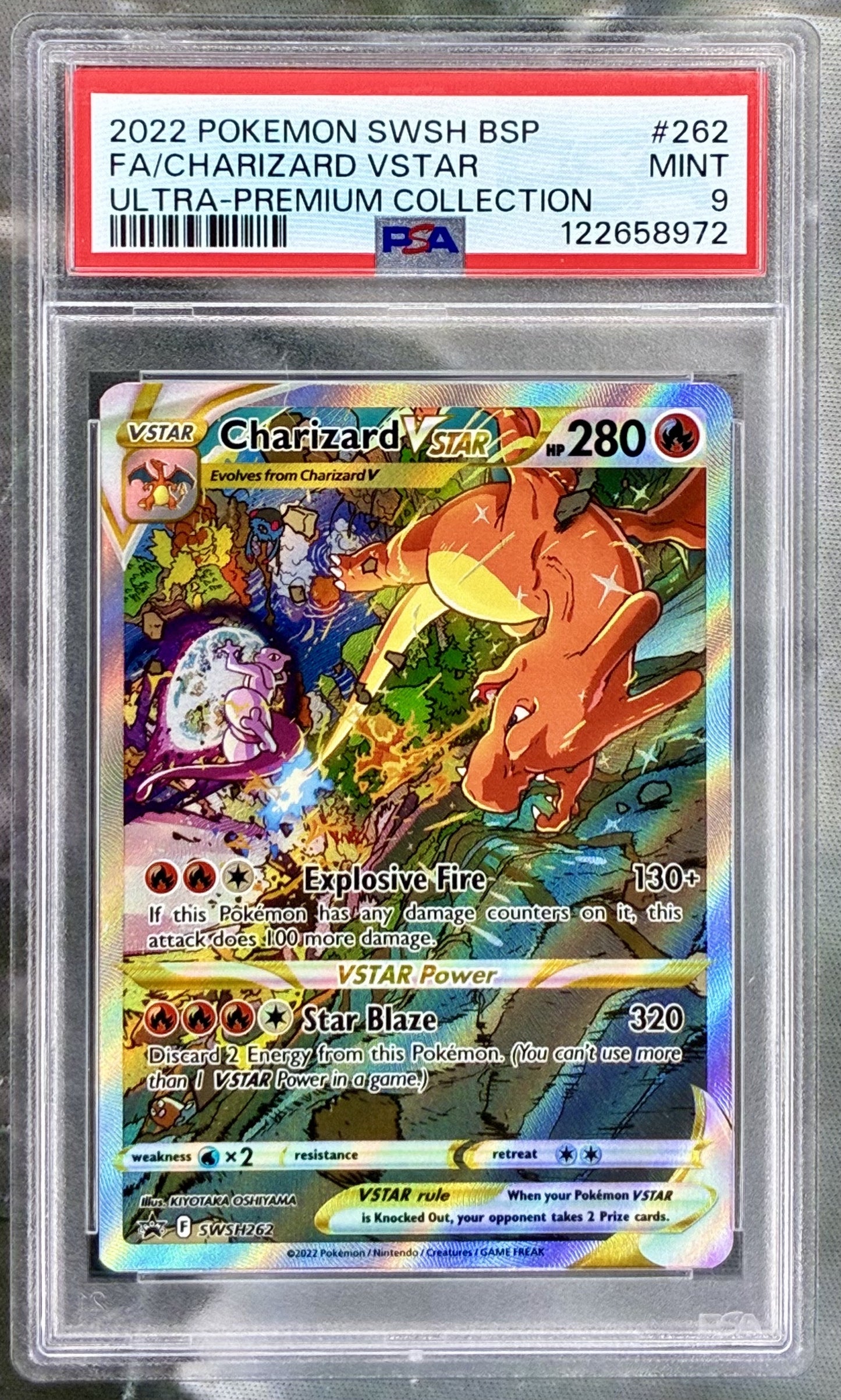 Charizard VSTAR UPC SWSH262 Holo PSA 9 English Pokemon card slab