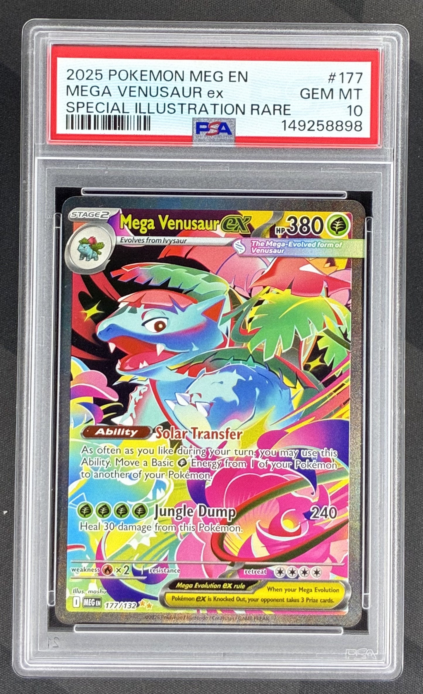 Venusaur EX 177/132 Special Illustration PSA 10 Pokemon card slab