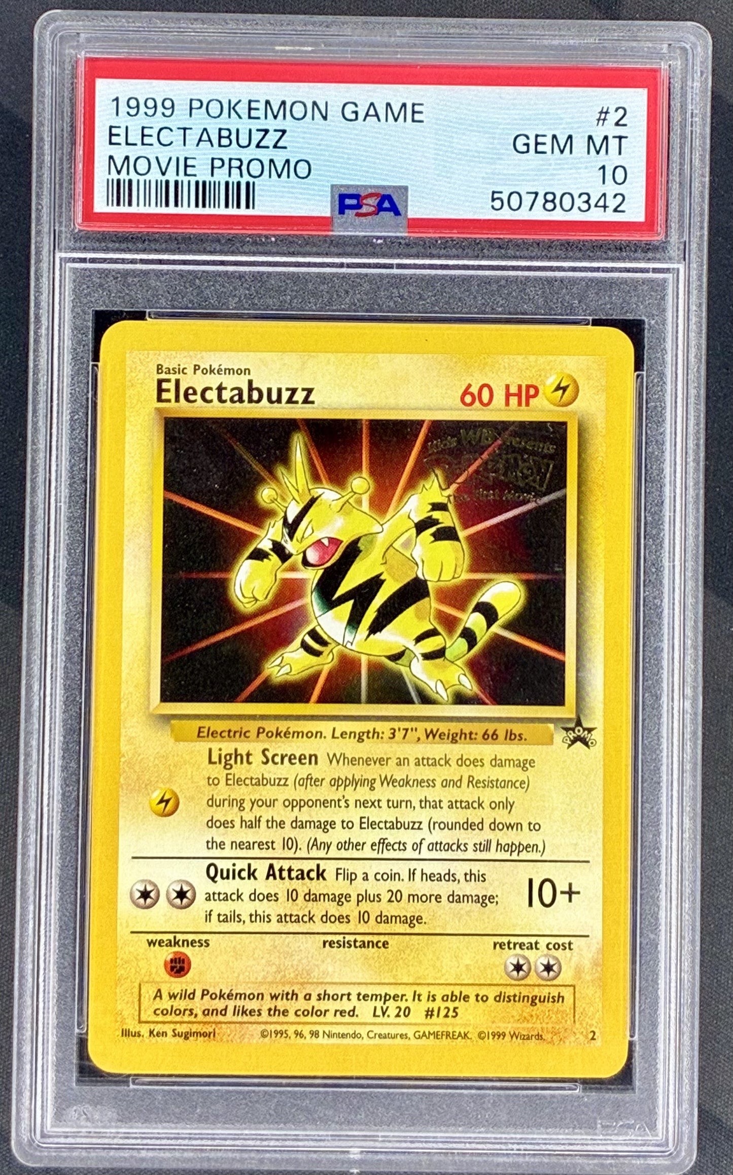 Electabuzz #2 Movie Promo 1999 PSA 10 Pokemon card slab