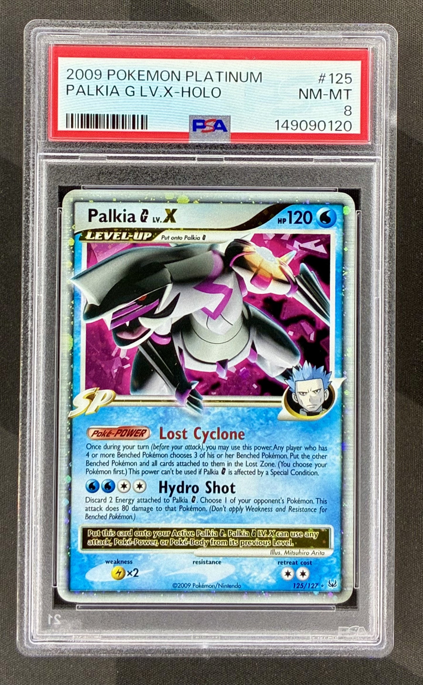 Palkia G LV.X 125/127 Platinum PSA 8 2009 Pokemon card slab