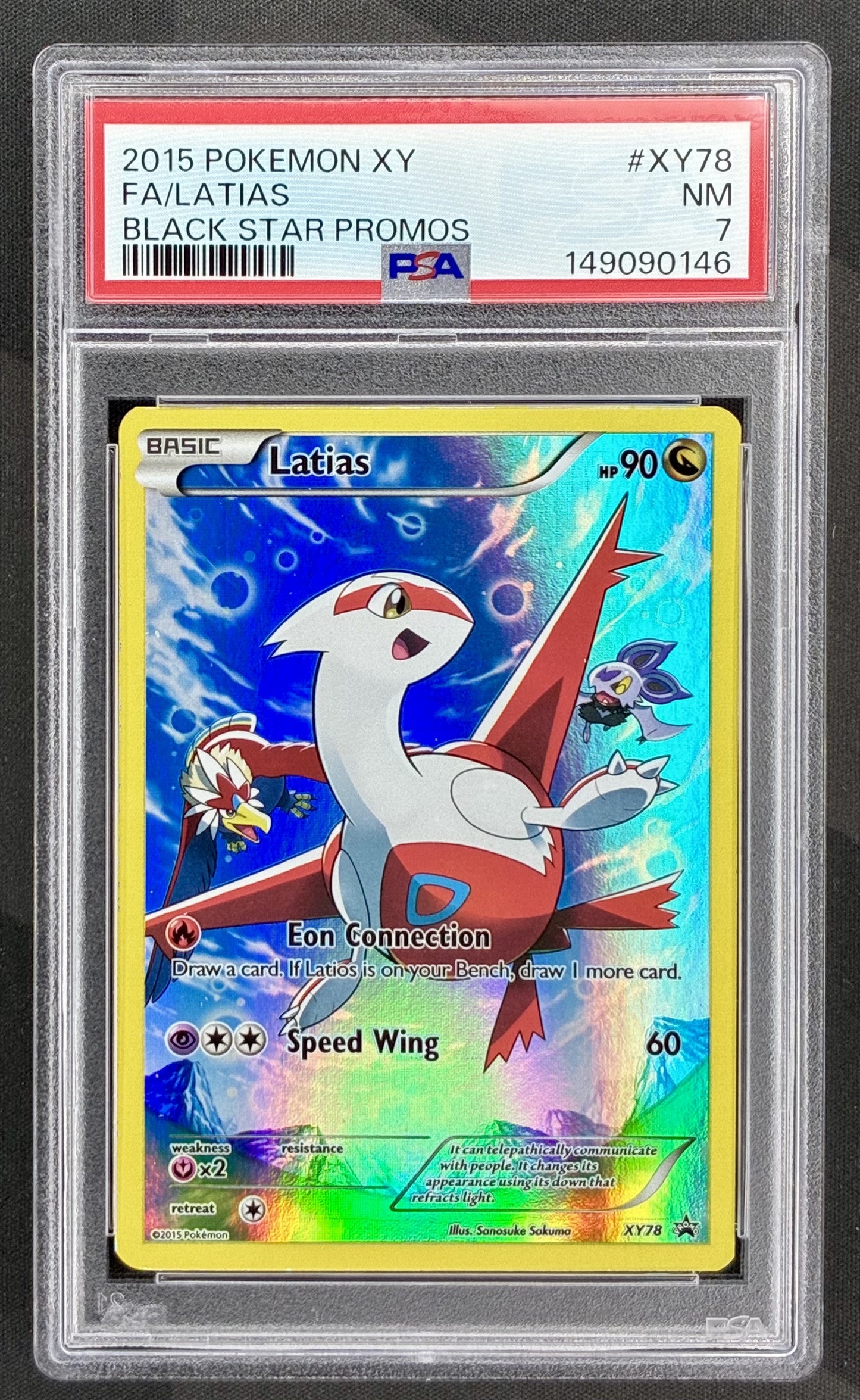 Latias XY78 Black Star Promo PSA 7 Full Art Pokemon card slab