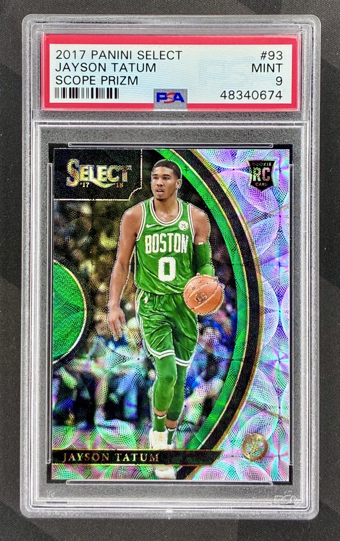 Jayson Tatum Rookie #93 Select Scope Prizm PSA 9 2017 NBA card