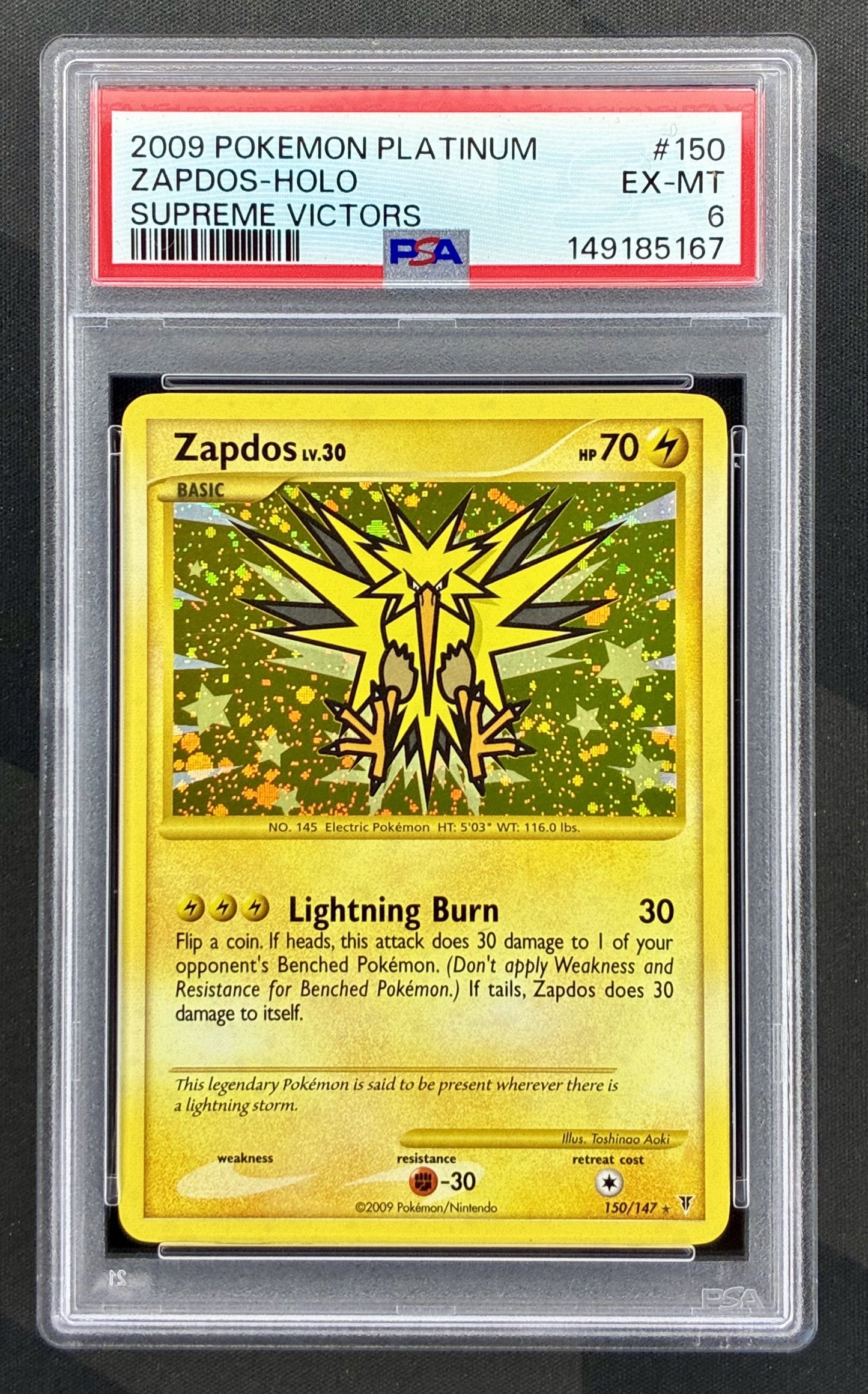 Zapdos 150/147 Supreme Victors PSA 6 holo Pokemon card slab