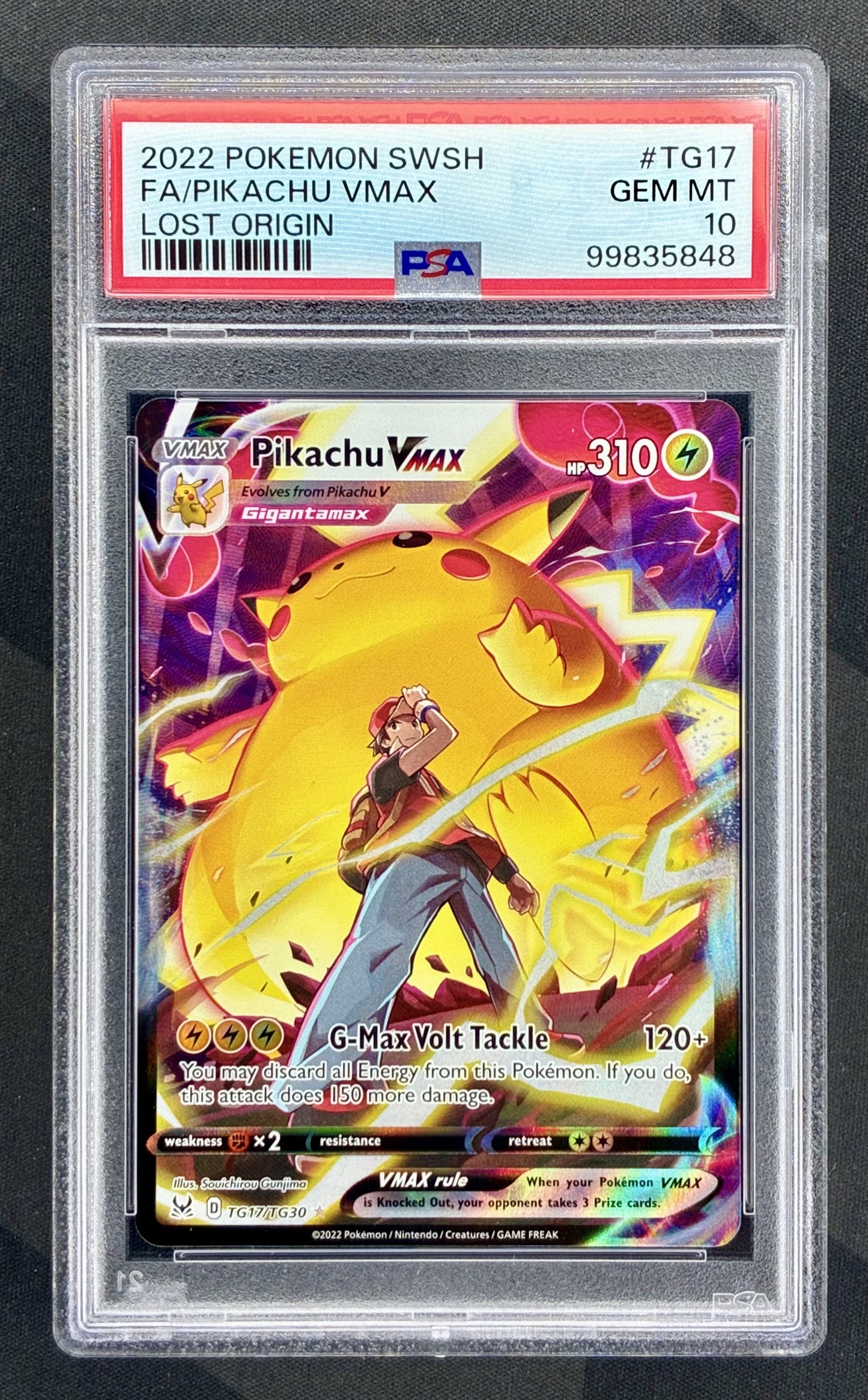 Pikachu VMAX TG17 TG30 Lost Origin PSA 10 Trainer Gallery Pokemon card slab