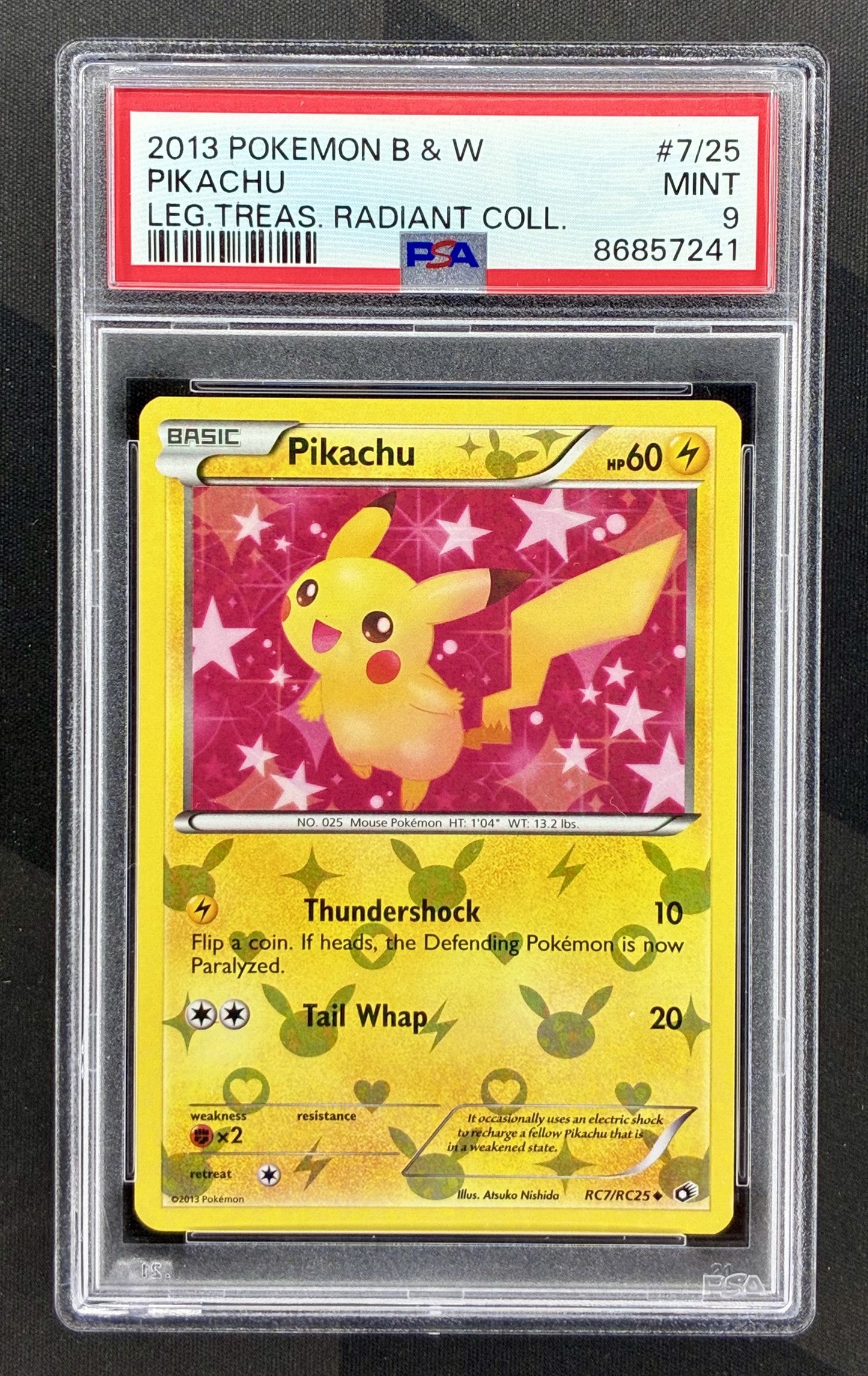 Pikachu RC7 RC25 Legendary Treasures Radiant Collection PSA 9 Pokemon card