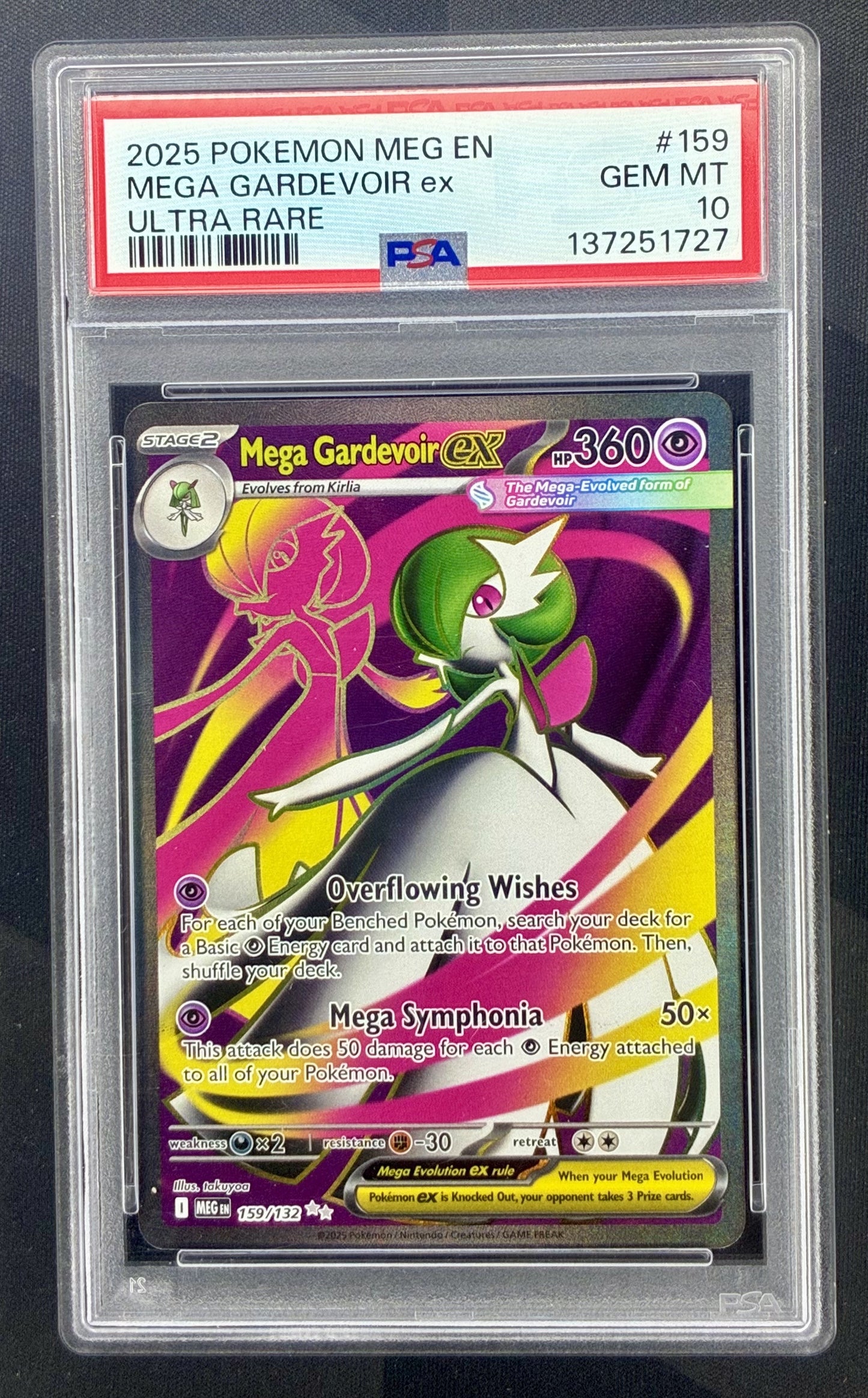PSA 10 Mega Gardevoir ex 159/132 Mega Evolution Pokemon Card