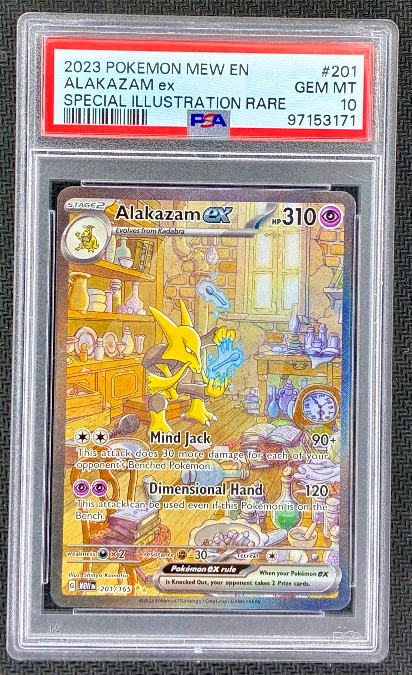 PSA 10 Alakazam ex 201/165 Pokemon 151 SIR