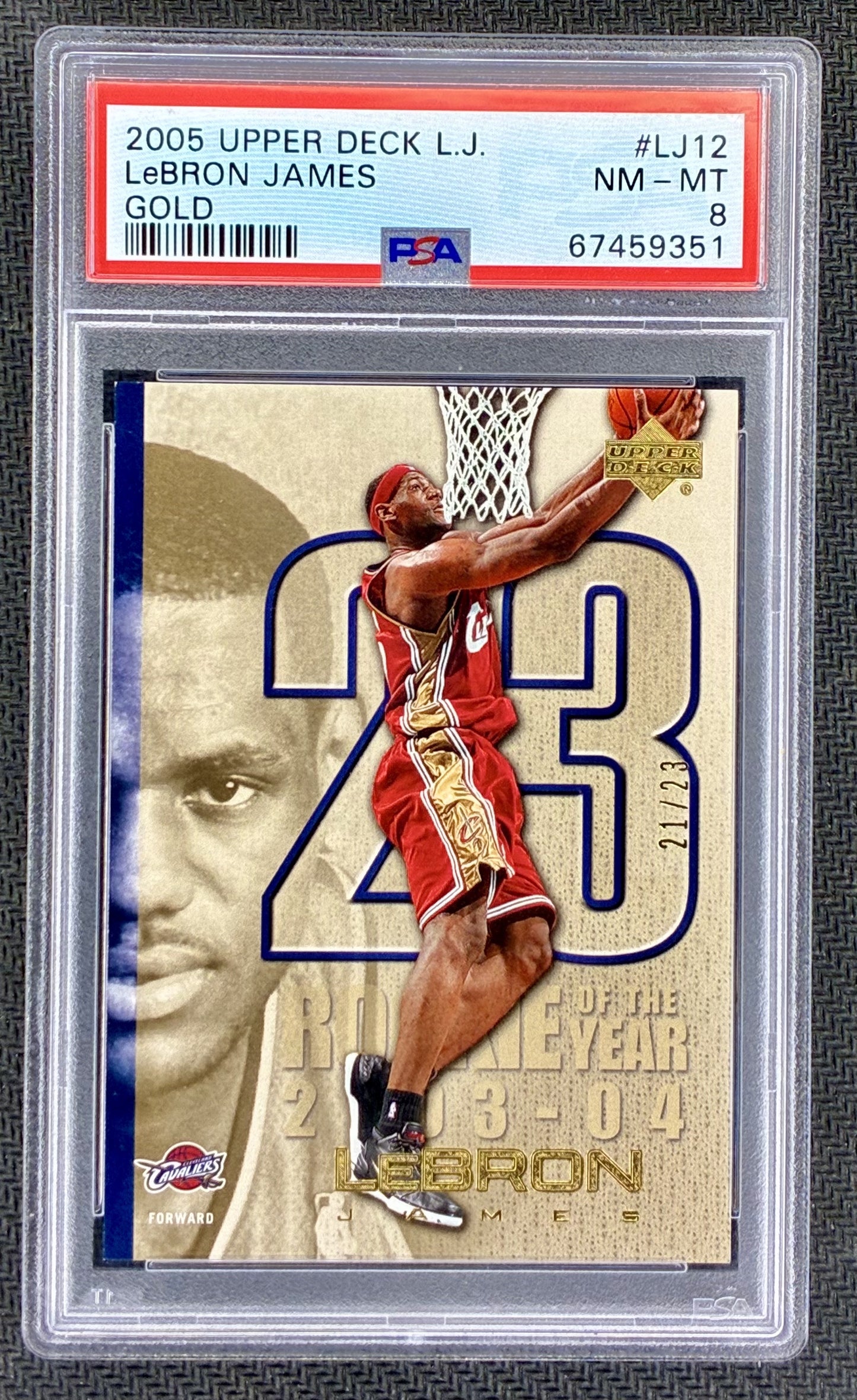 PSA 8 LeBron James 2005-06 Upper Deck Gold #LJ12 /23 Basketball Card