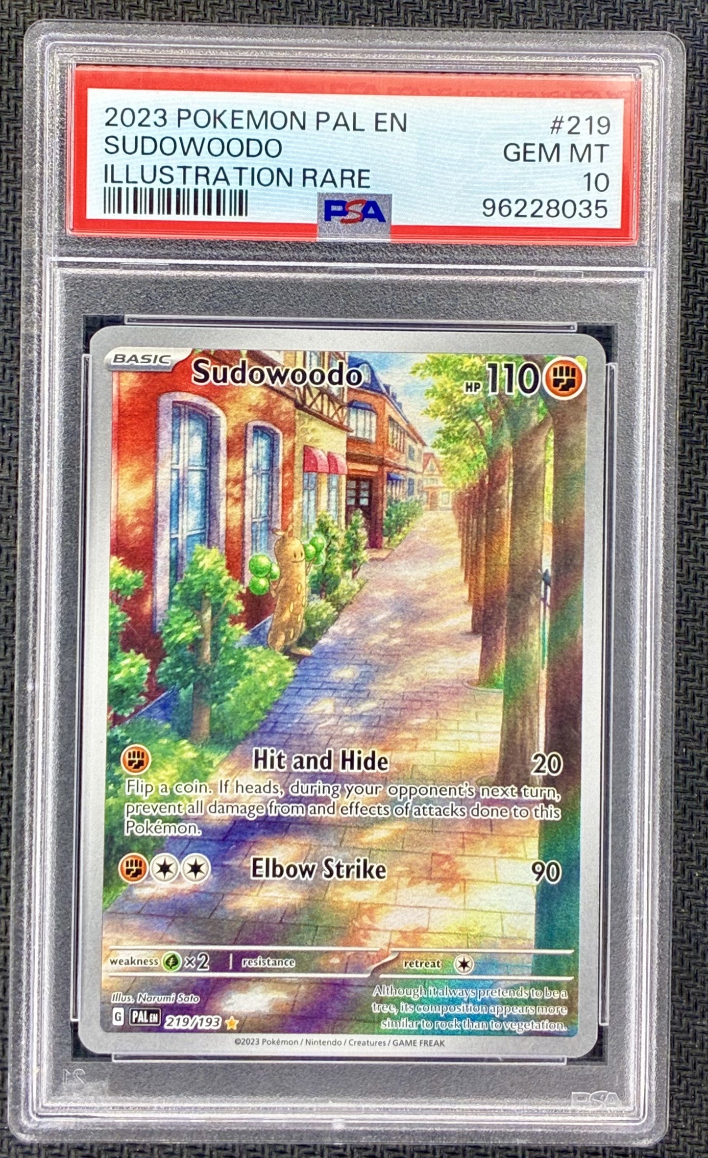 PSA 10 Sudowoodo 219/193 Paldea Evolved Illustration Rare Pokemon Card