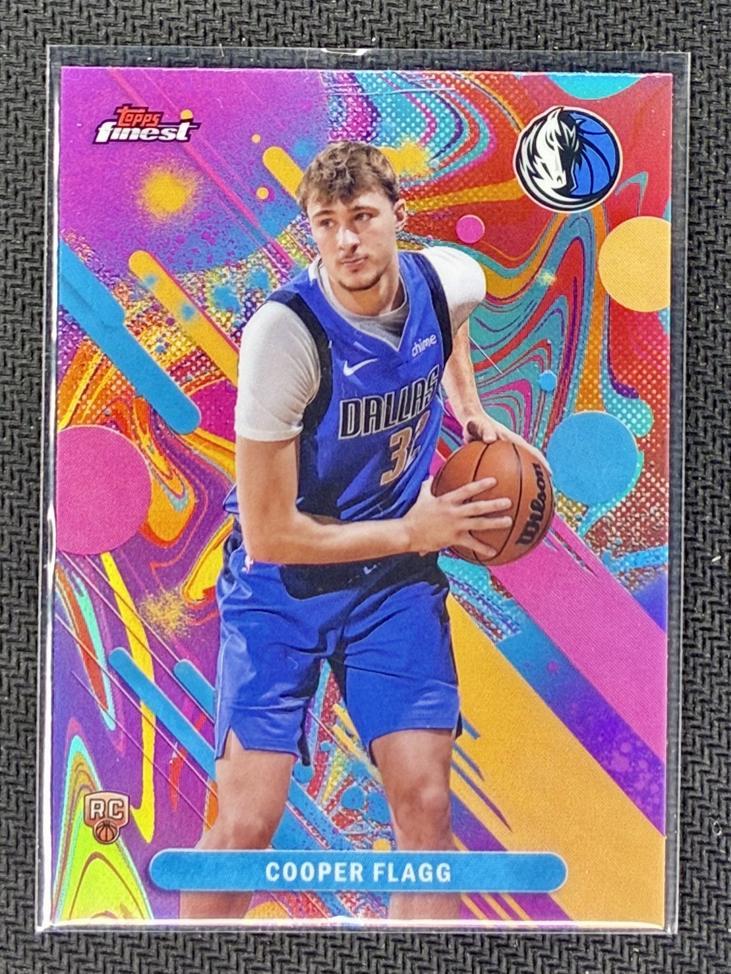 Cooper Flagg 2025-26 Topps Finest Oil Spill Refractor Rookie Card #1 Basketball Card