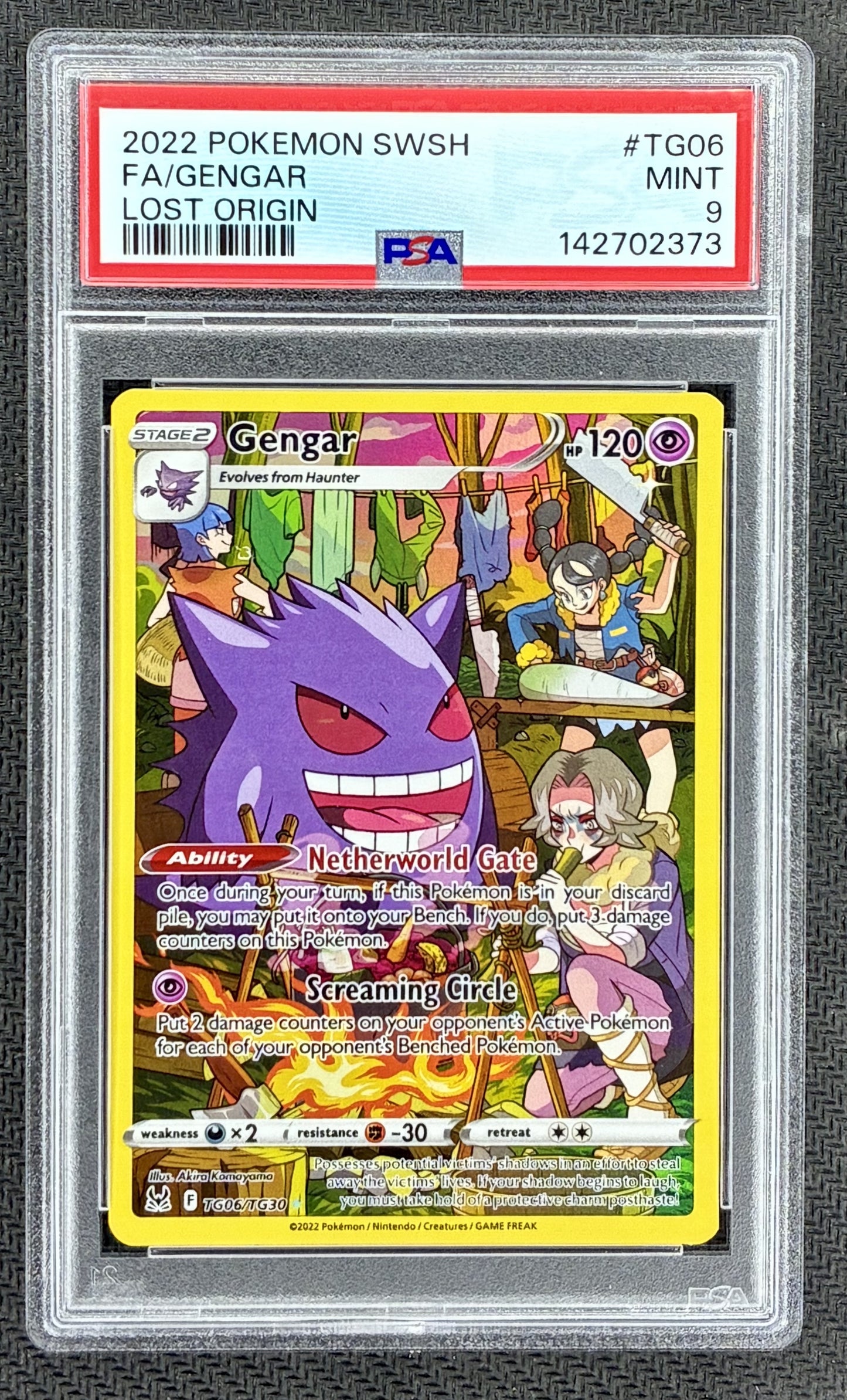 Pokemon Gengar TG06/TG30 Lost Origin Full Art Trainer Gallery PSA 9 Card