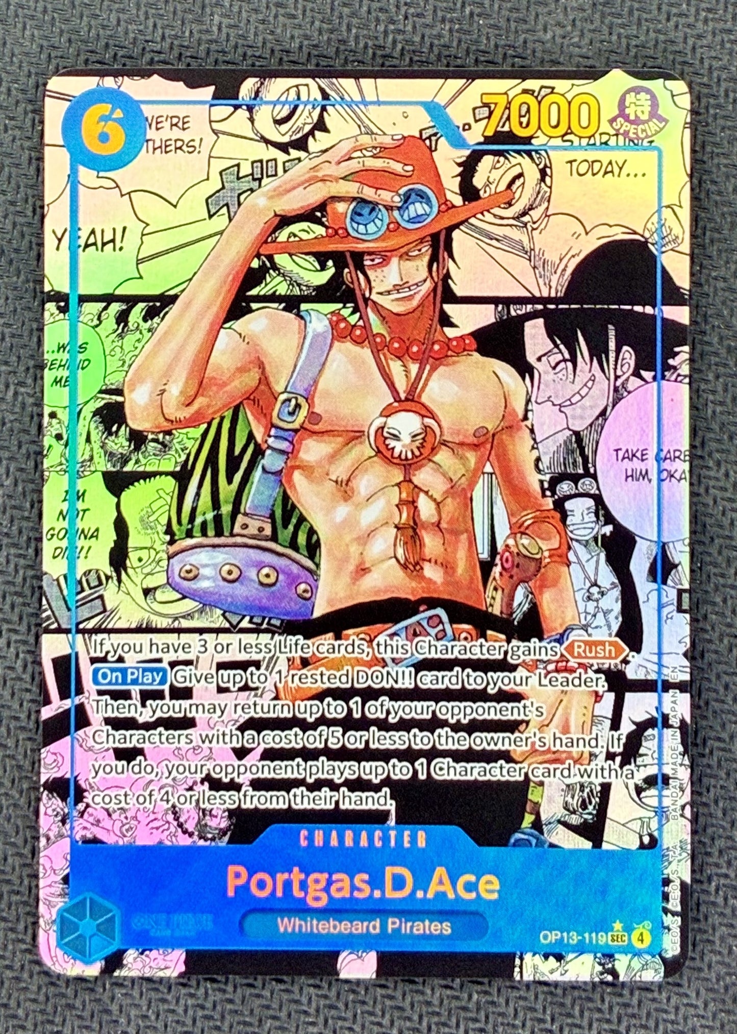 One Piece Portgas D. Ace Manga OP13-119 English NM Card
