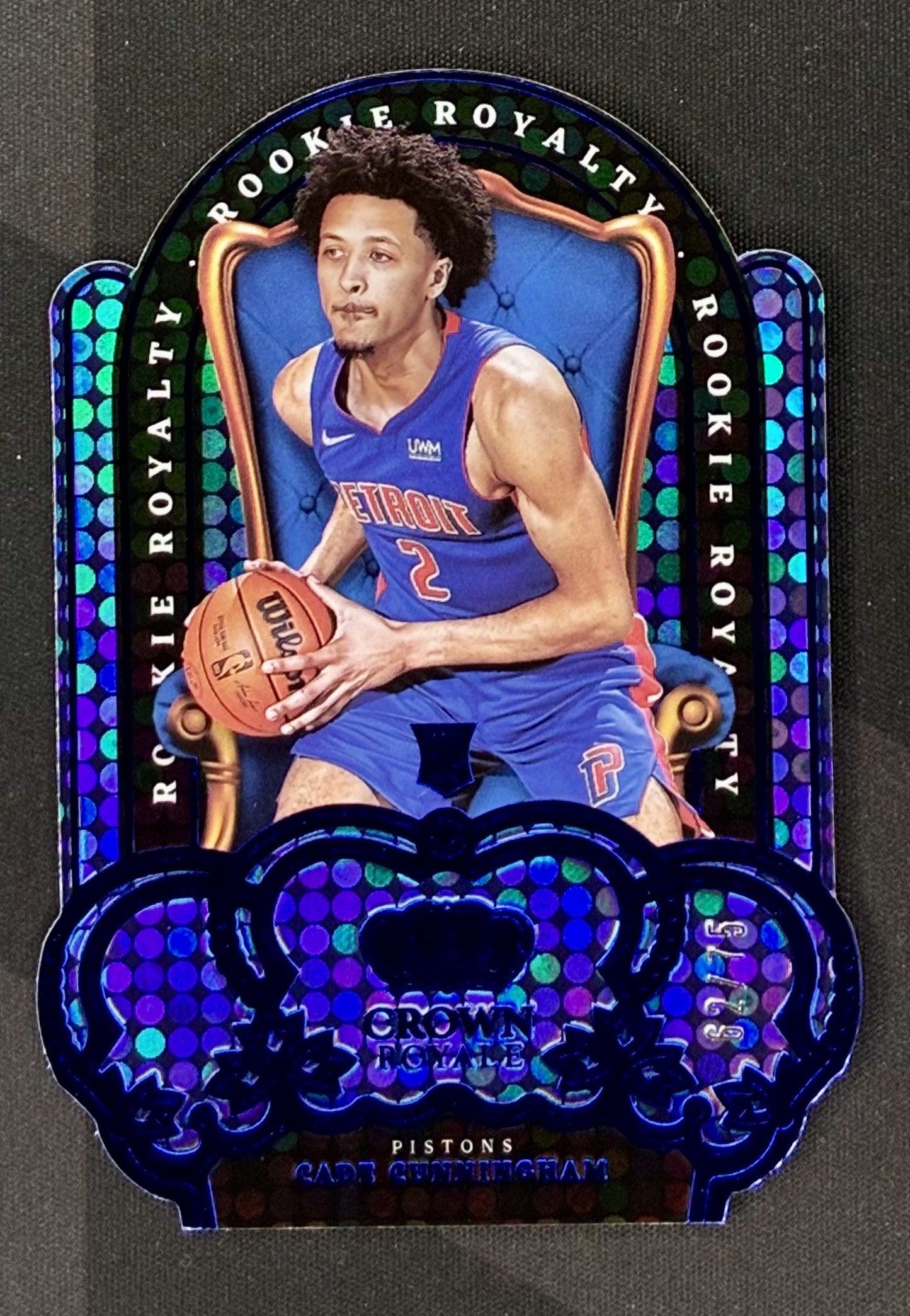 Cade Cunningham 2021 Panini Crown Royale Rookie Royalty Blue /75 Rookie Basketball Card