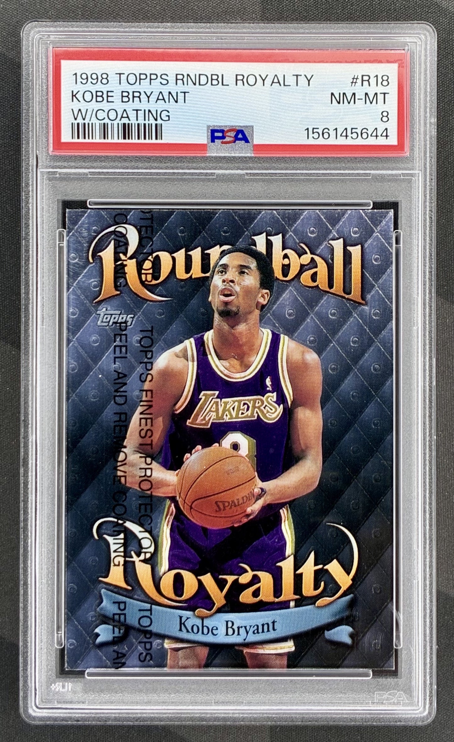 Kobe Bryant 1998 Topps Roundball Royalty #R18 With Coating PSA 8 NM MT Los Angeles Lakers Card