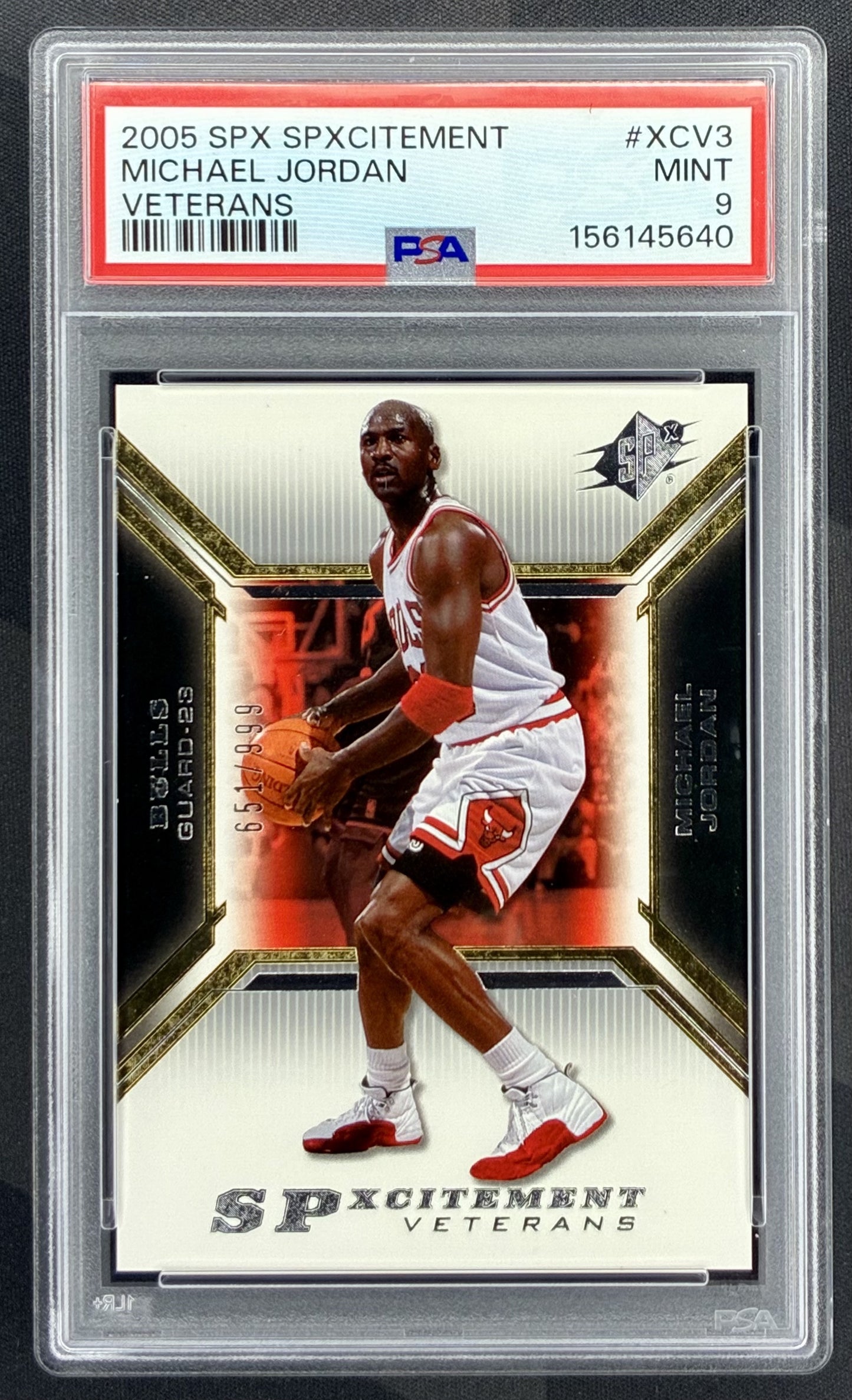 Michael Jordan 2005 SPx SPXcitement Veterans XCV3 PSA 9 MINT Card Serial Numbered to 999 Copies