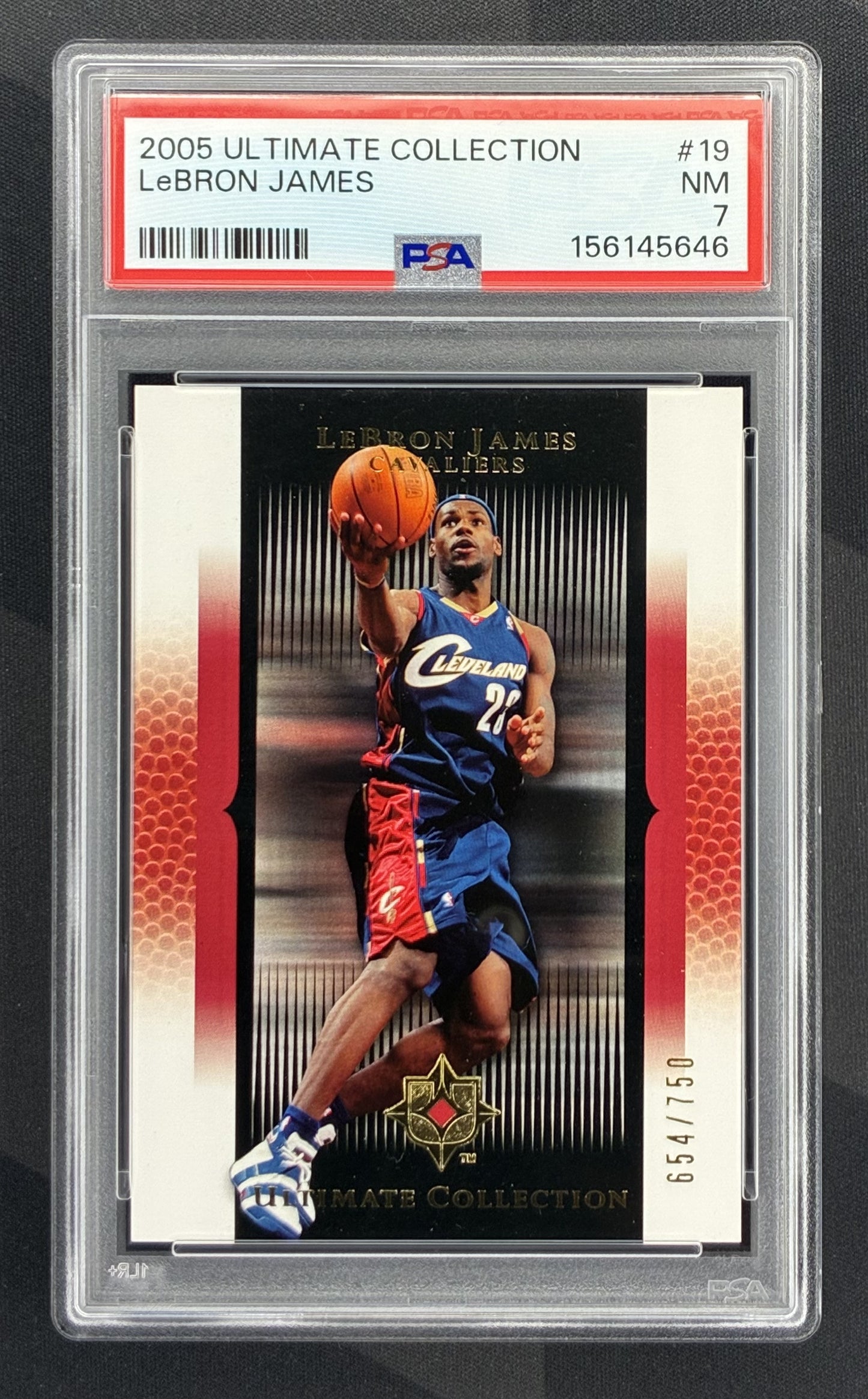 LeBron James 2005-06 Upper Deck Ultimate Collection #19 PSA 7 Card Serial Numbered to 750 Copies Cleveland Cavaliers Collectible