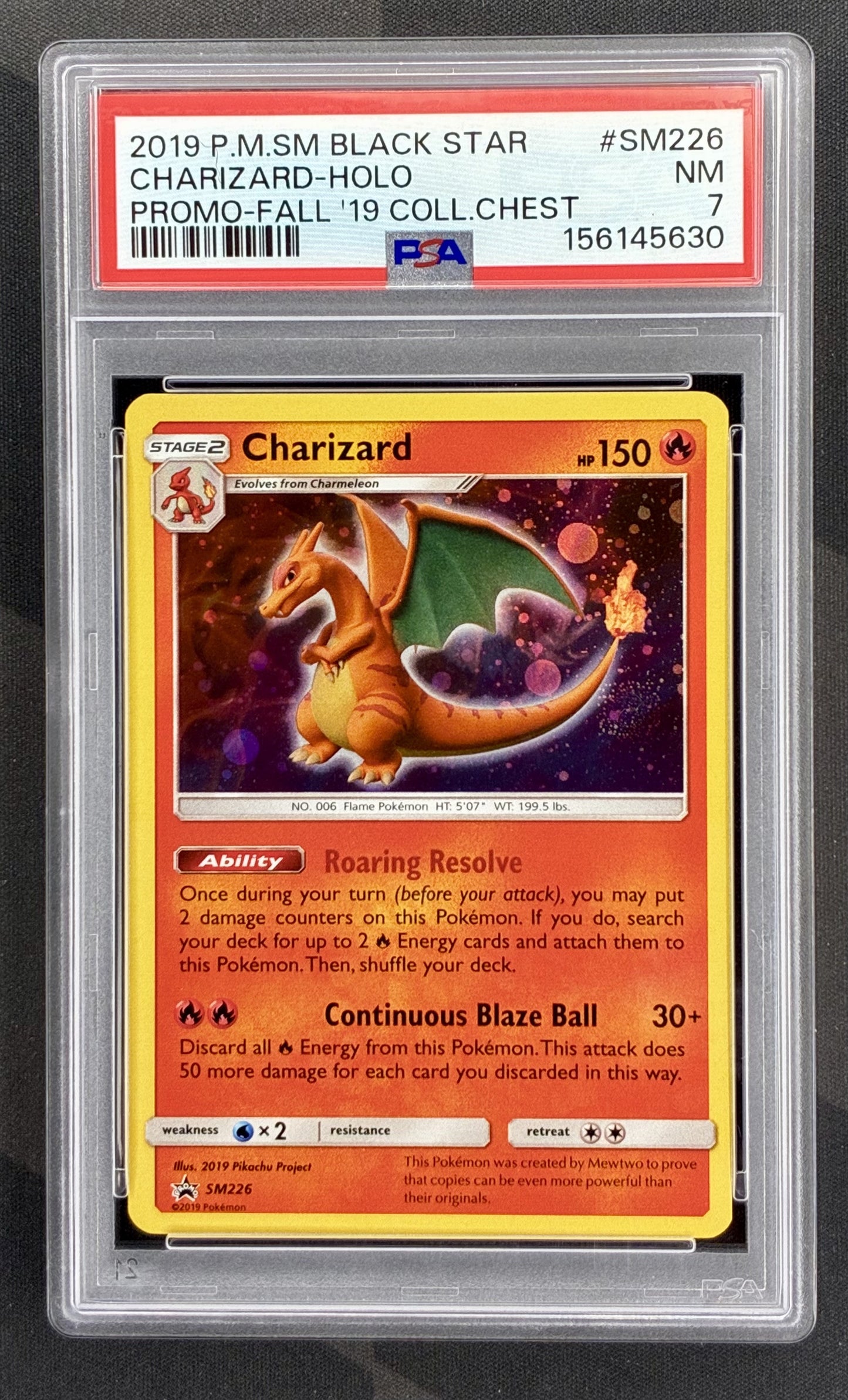 Pokemon Charizard SM226 Sun and Moon Black Star Promo Holo PSA 7 Near Mint English Card