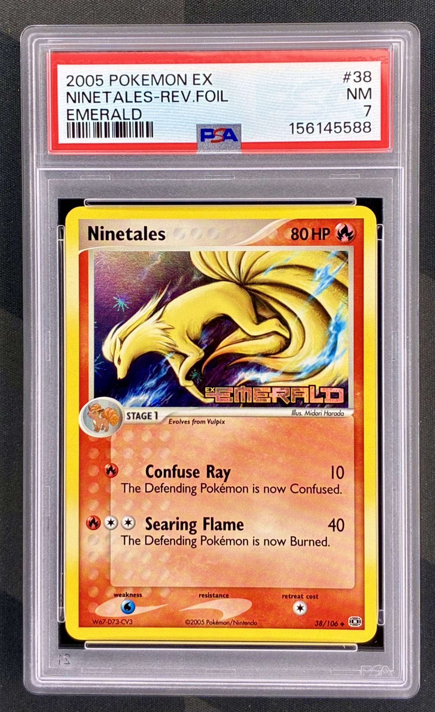 Pokemon Ninetales 38/106 Emerald Reverse Holo PSA 7