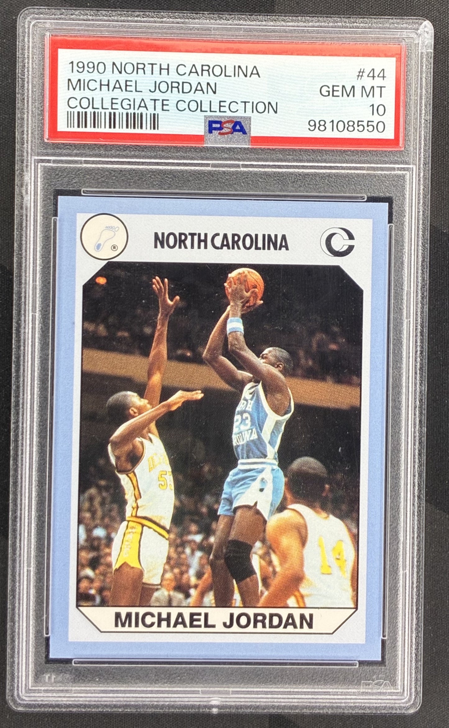 Buy Michael Jordan 1990 Collegiate Collection North Carolina #44 PSA 10 Gem Mint. High-grade Tar Heels era collectible of the NBA legend.