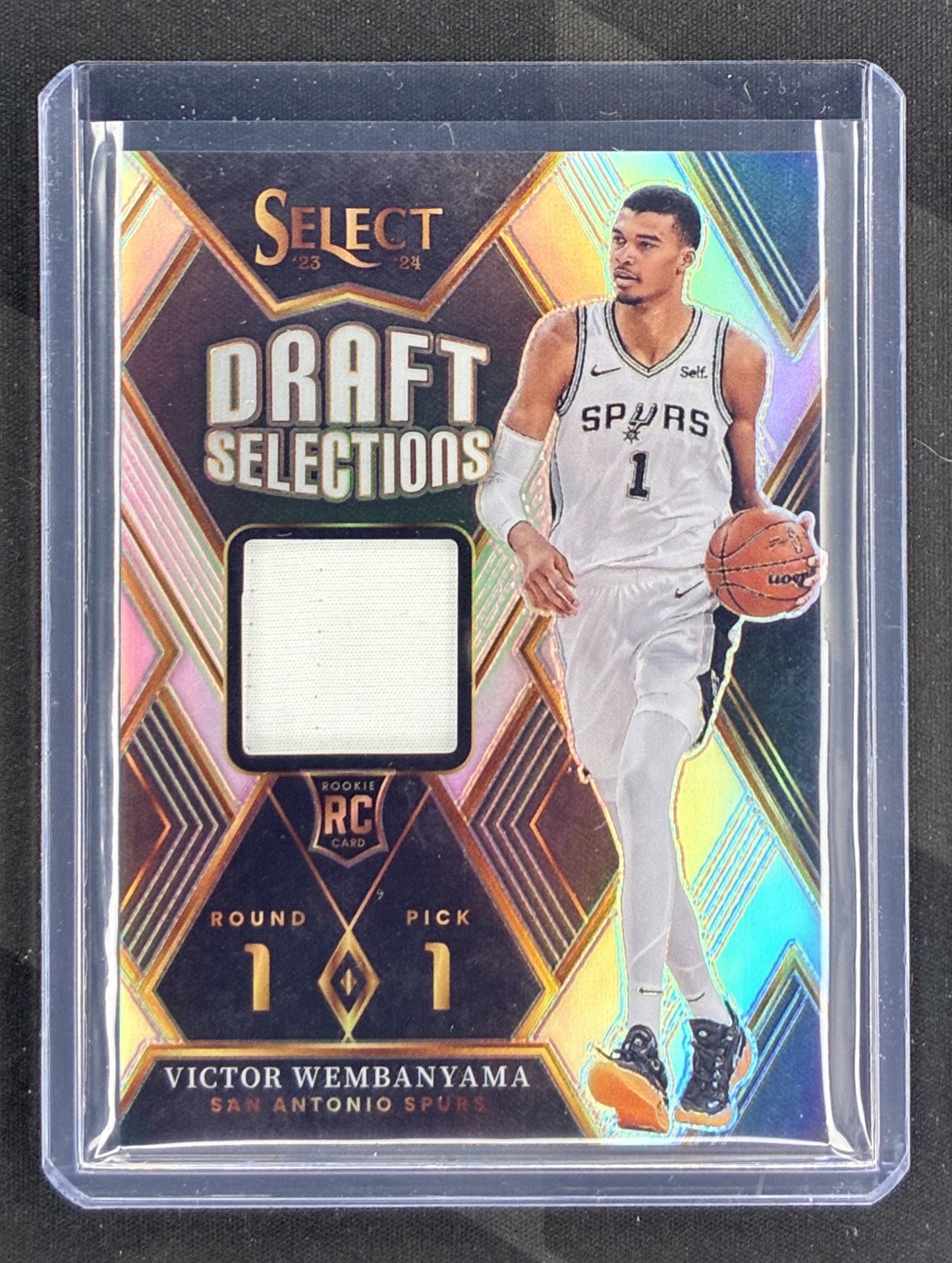 2023-24 Panini Select Victor Wembanyama Draft Selections Silver Prizm Rookie Card San Antonio Spurs Near Mint.