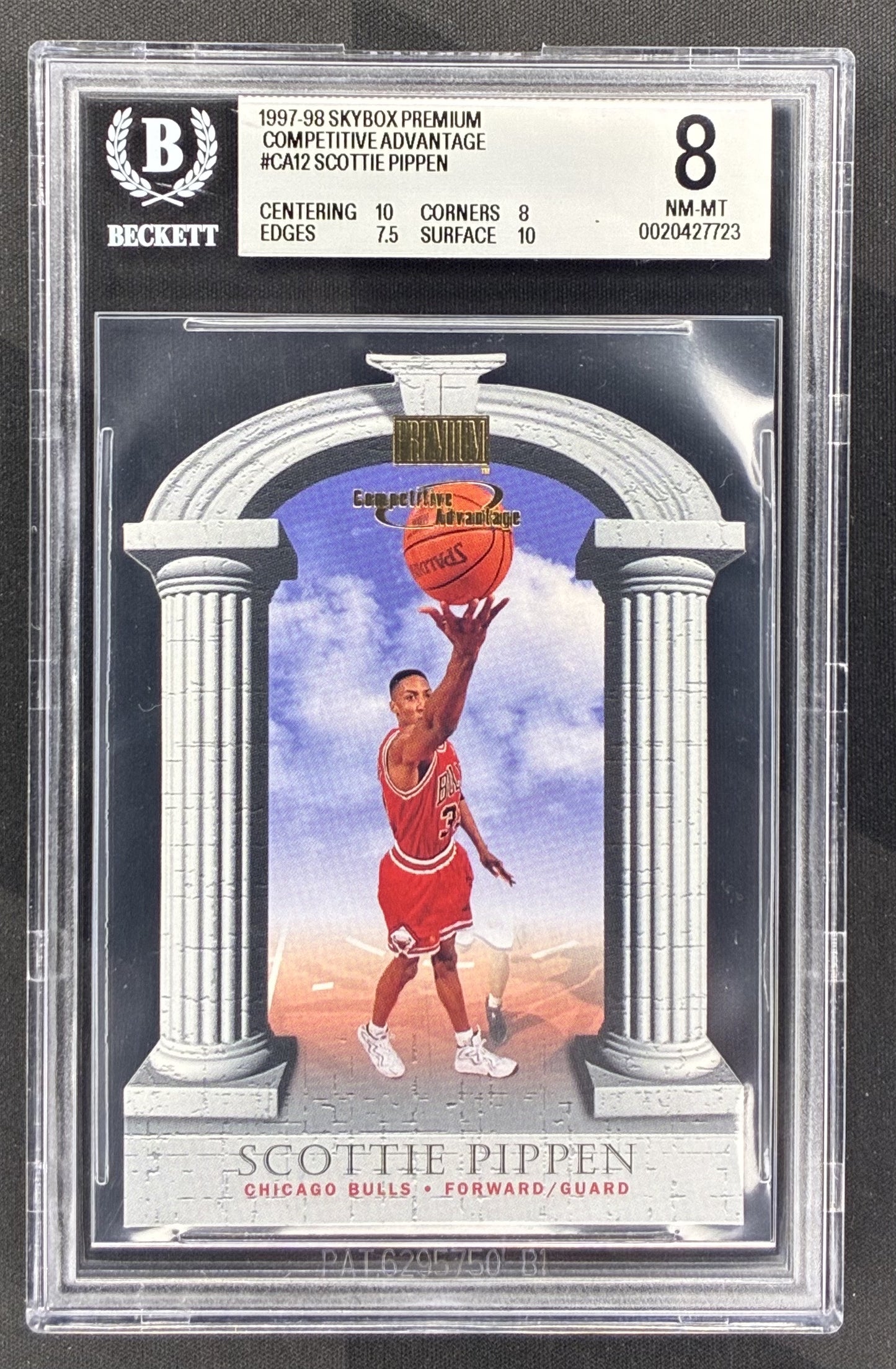 1997 SkyBox Premium Scottie Pippen Competitive Advantage SSP 12 of 15 BGS 8 graded NBA trading card