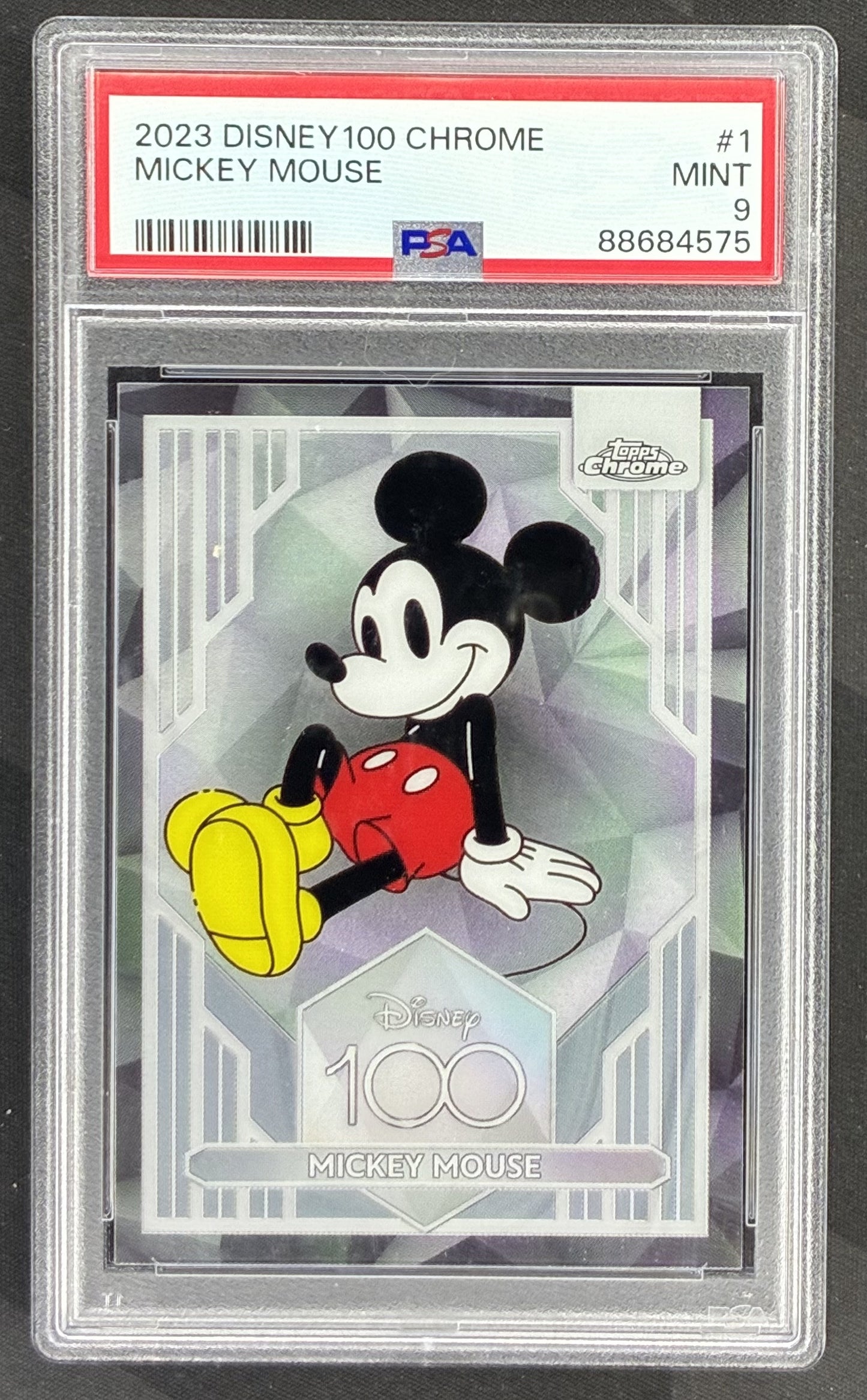 2023 Topps Chrome Disney 100 Mickey Mouse #1 PSA 9 Mint