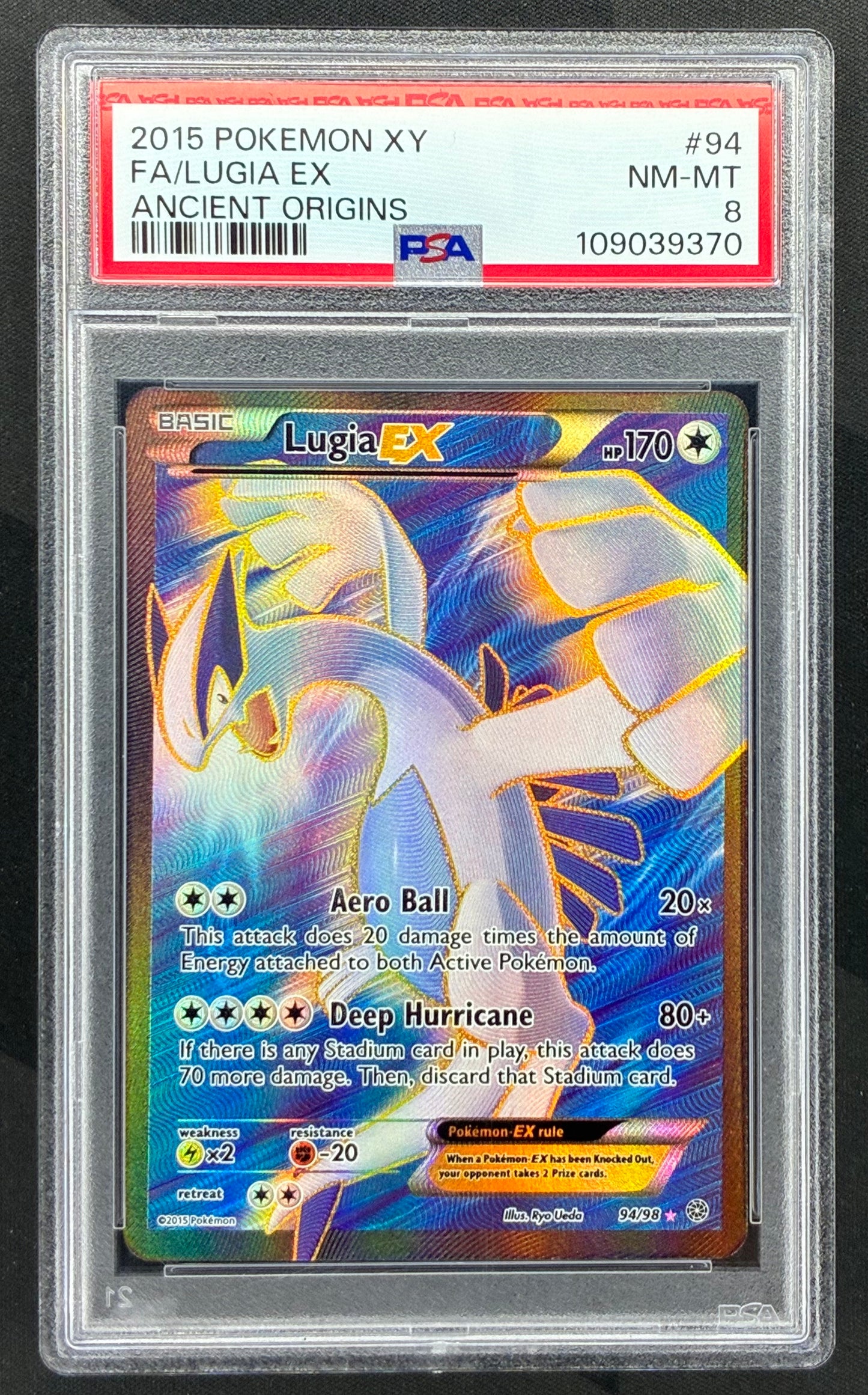 Lugia EX 94/98 Ancient Origins PSA 8 Full Art Pokémon Card