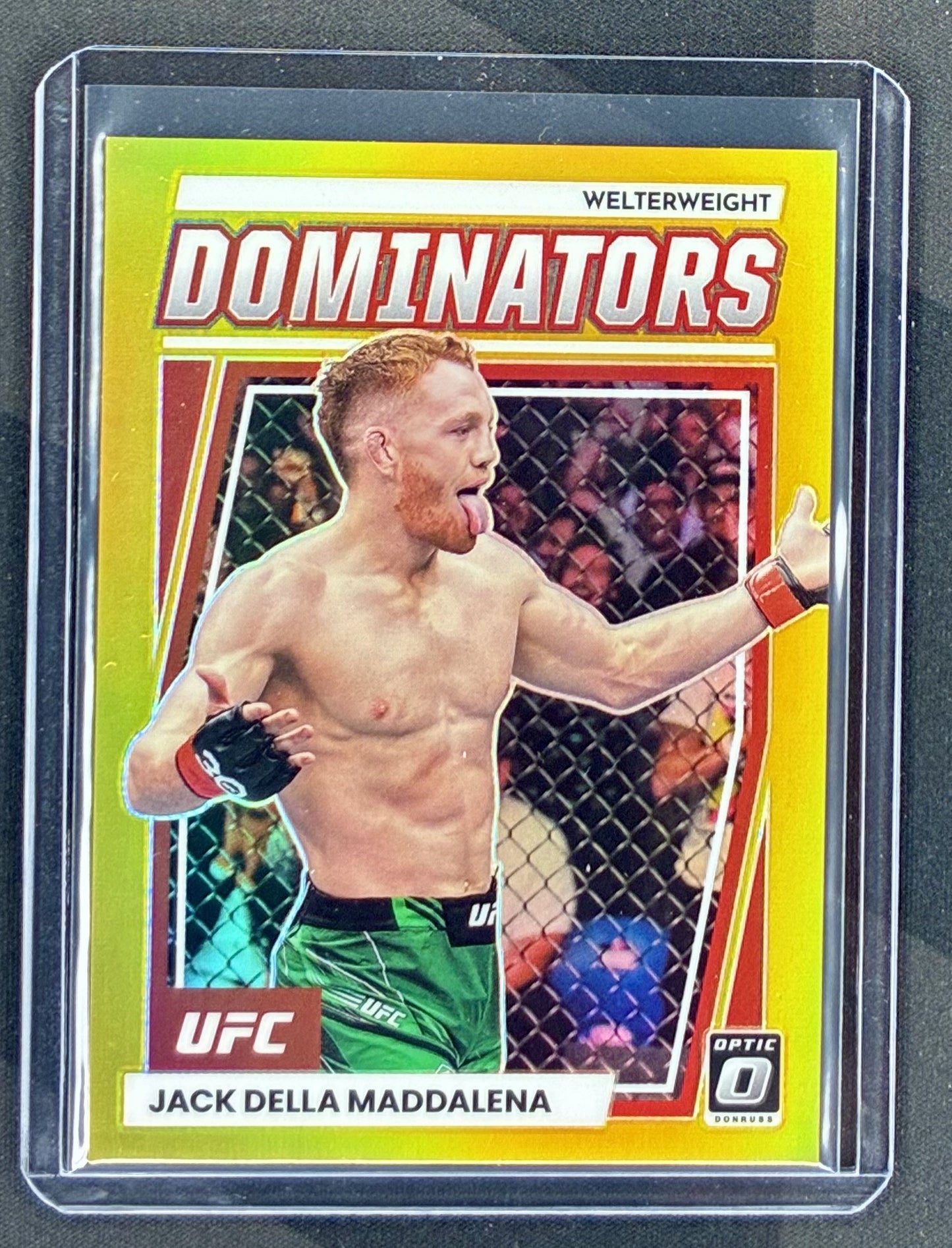 2023 Panini Donruss Optic UFC Jack Della Maddalena Dominators Gold #7 numbered /10.