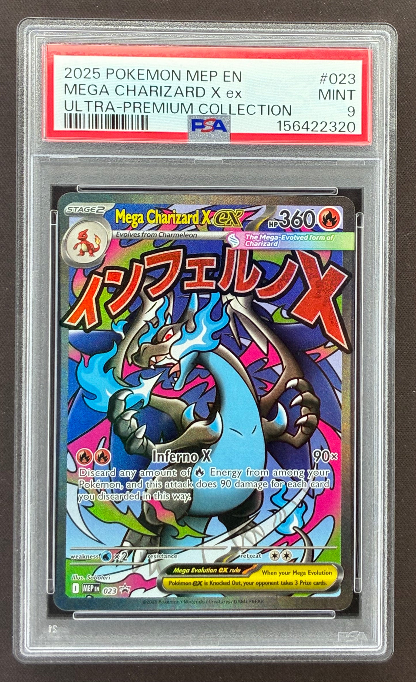 Mega Charizard X EX MEP023 Black Star PSA 9 Pokémon Card