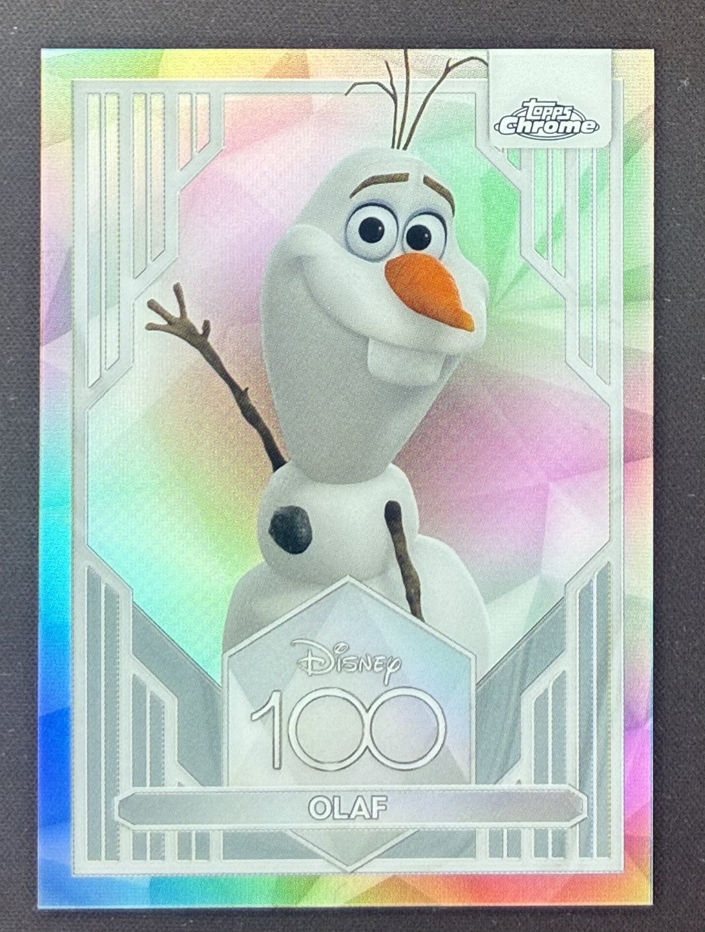 2023 Topps Chrome Disney 100 Olaf #74 Refractor Near Mint.
