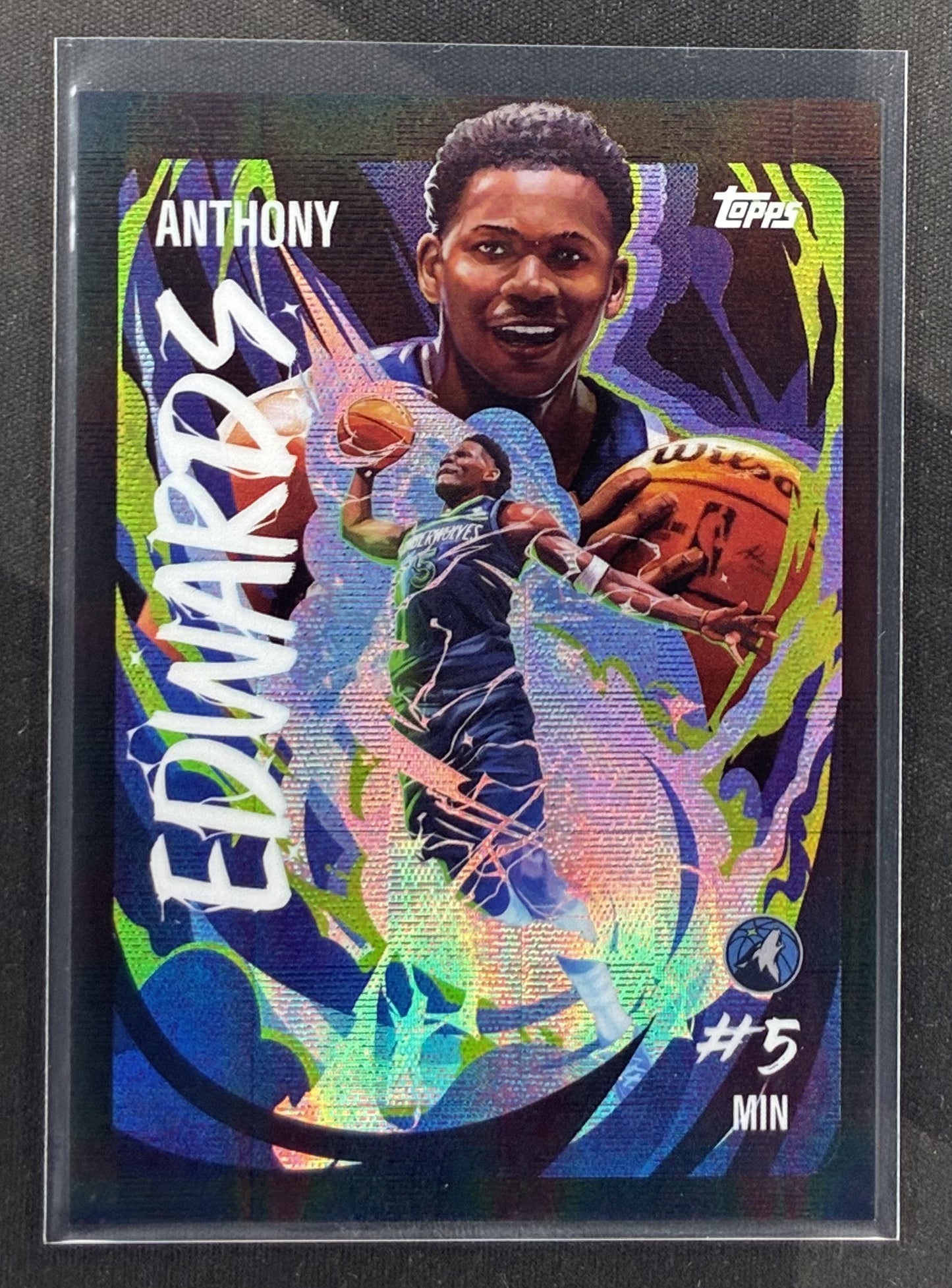 2025-26 Topps Chrome Anthony Edwards Ultra Violet #UV-7 SSP case-hit basketball card.