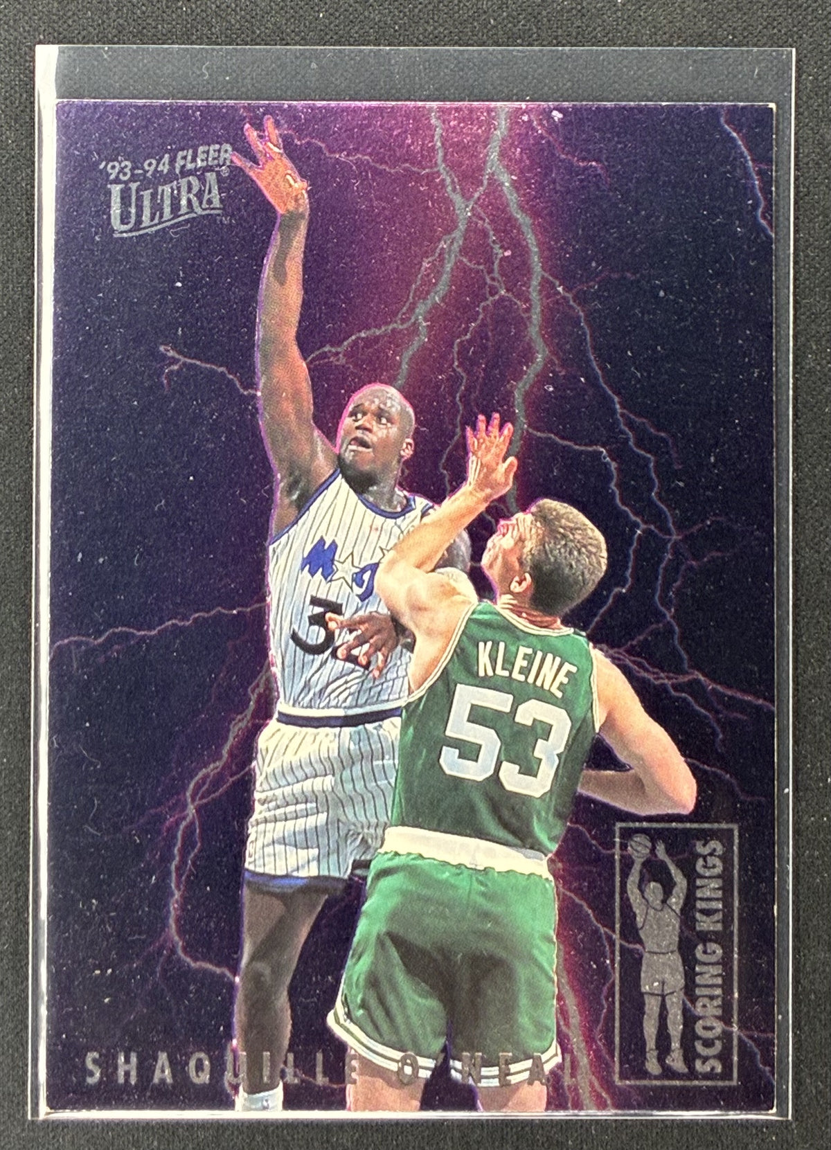 1993-94 Fleer Ultra Shaquille O'Neal Scoring Kings #8 Orlando Magic basketball card.