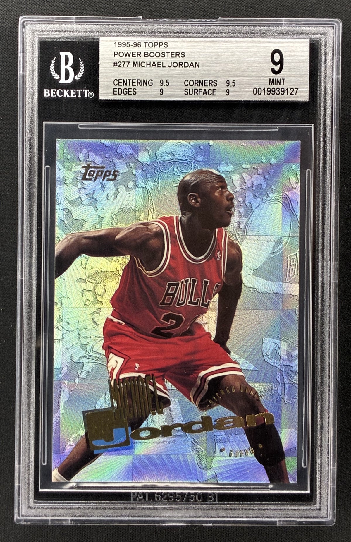 1995-96 Topps Power Boosters Michael Jordan #277 BGS 9 Mint Chicago Bulls basketball card.