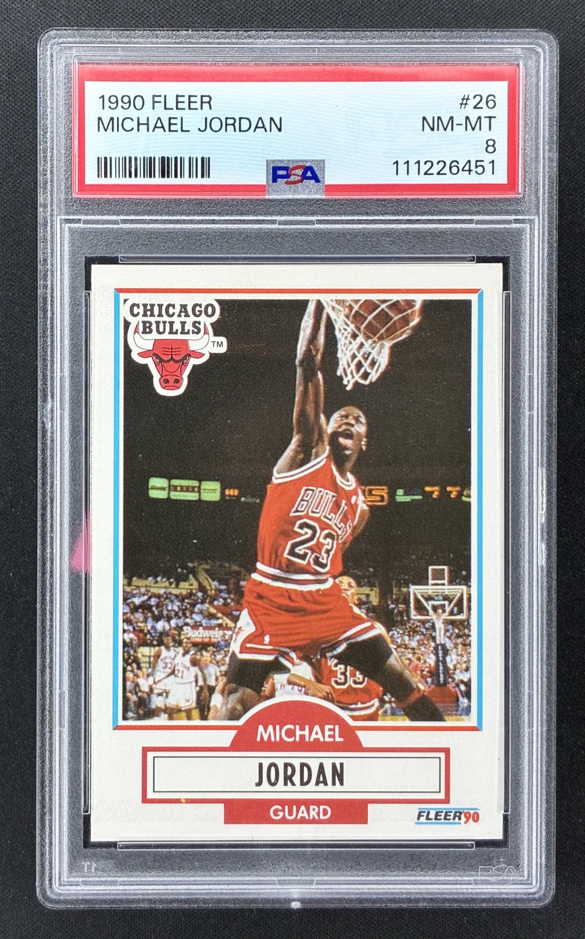 1990-91 Fleer Michael Jordan #26 PSA 8 NM-MT Chicago Bulls basketball card.