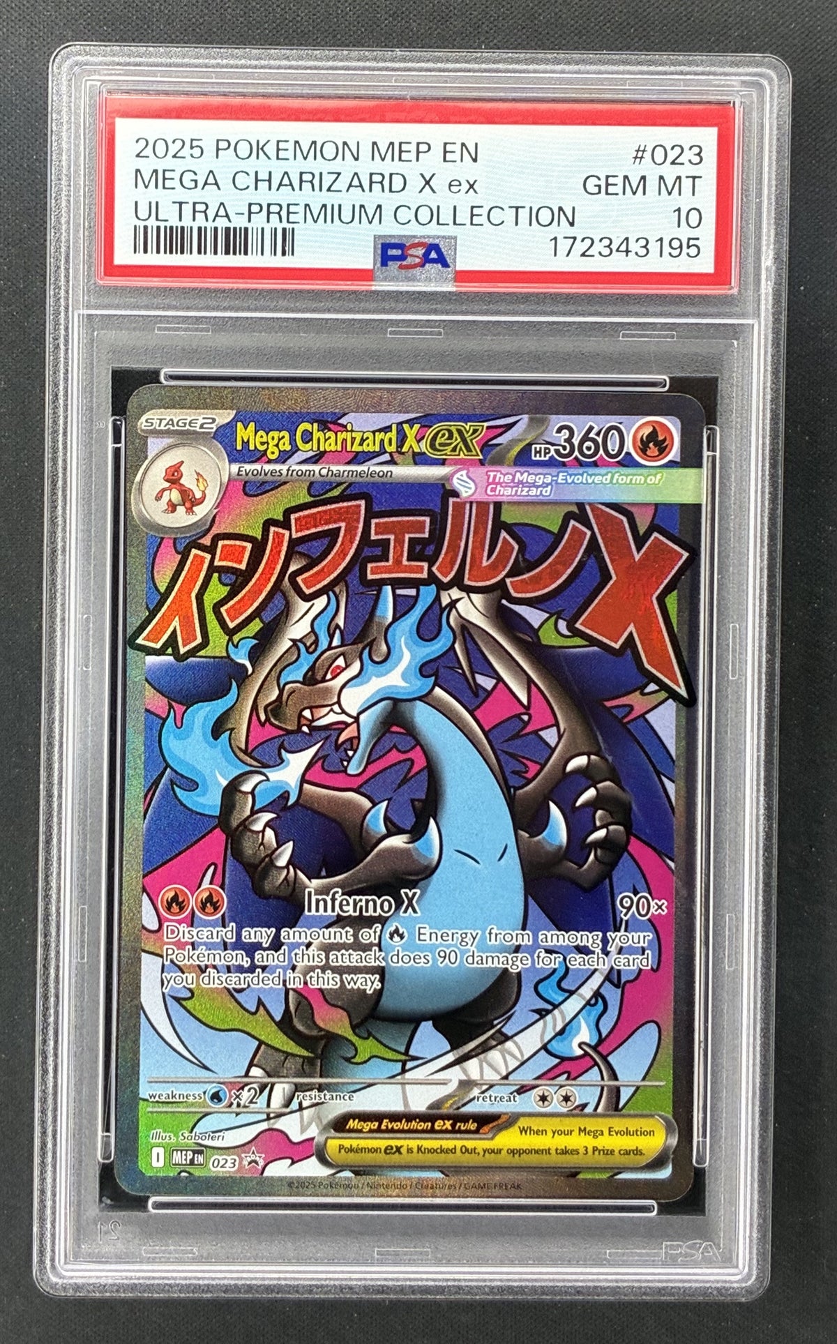 2026 Pokémon Mega Charizard X ex MEP023 Black Star Promo PSA 10 Gem Mint.