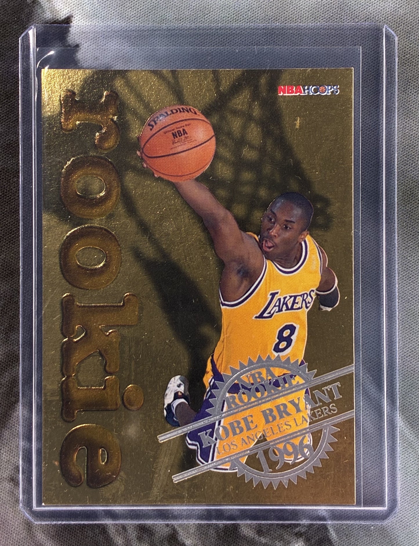 Kobe Bryant 1996-97 NBA Hoops Embossed Gold Foil Rookie Card #3/30
