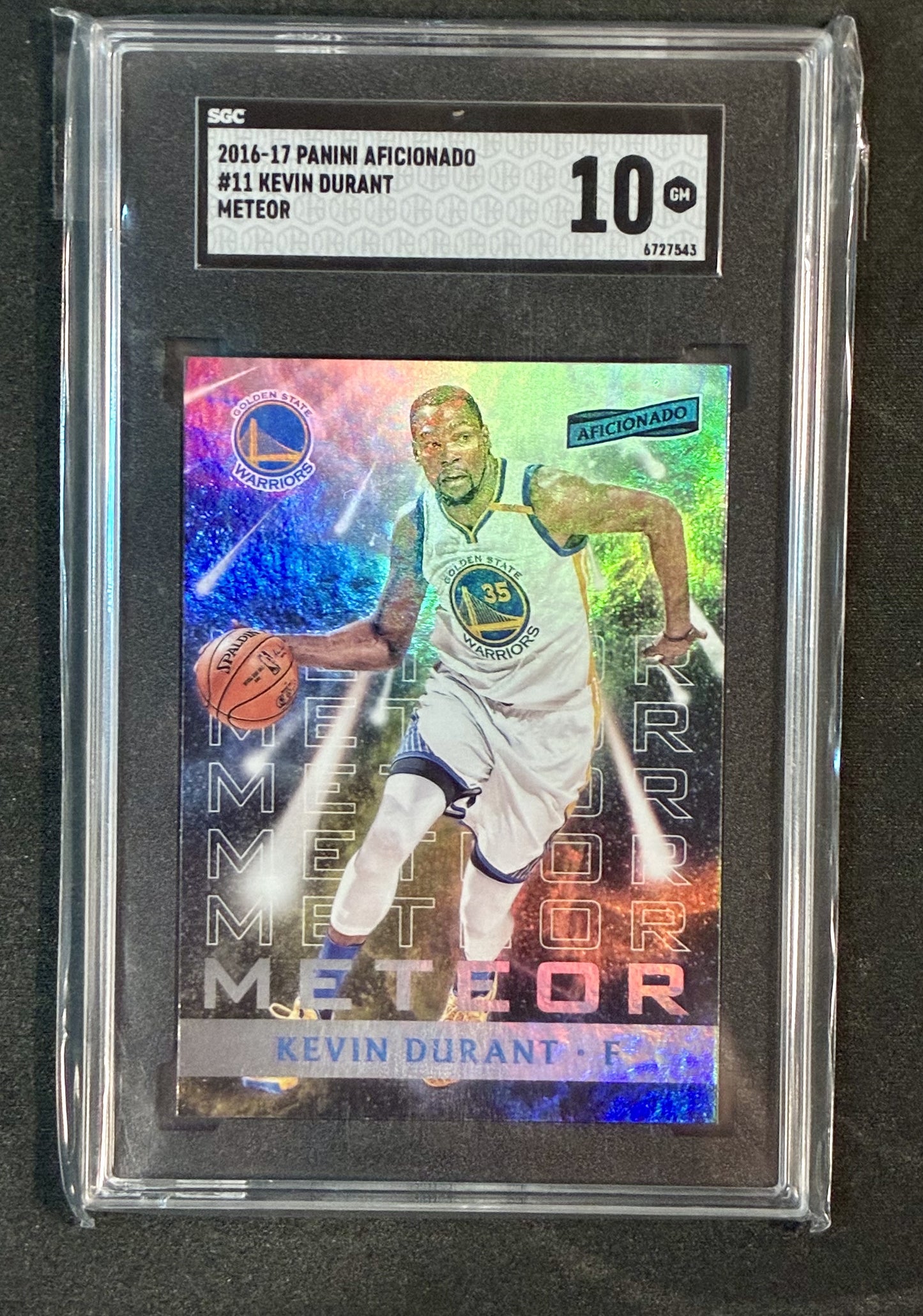 SGC 10 Kevin Durant 2016-17 Panini Aficionado Meteor SSP Basketball Card