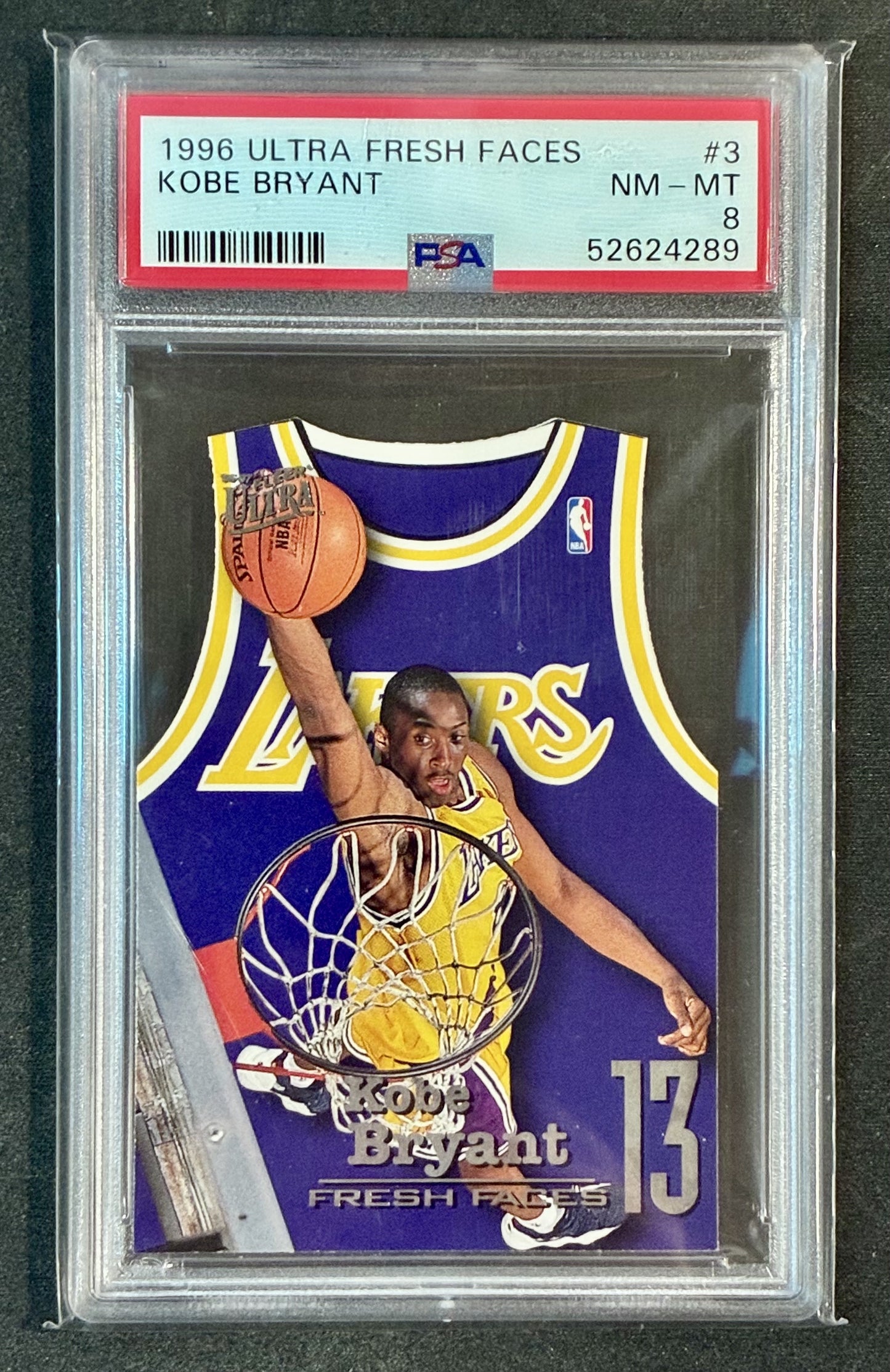 PSA 8 Kobe Bryant 1996 Ultra Fresh Faces Rookie Die-Cut Basketball Card