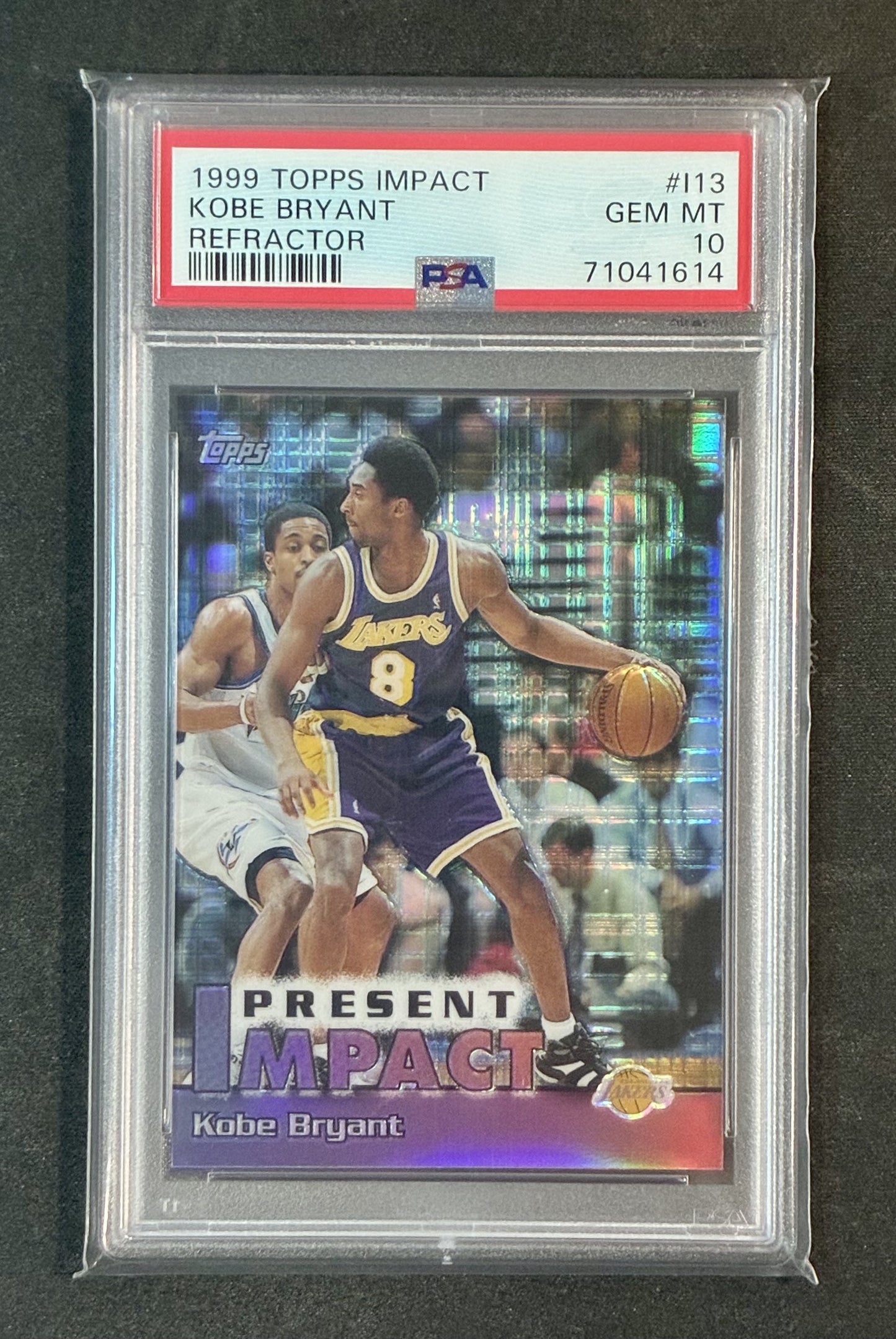 PSA 10 Kobe Bryant 1999 Topps Impact Present Impact Refractor Basketball Card