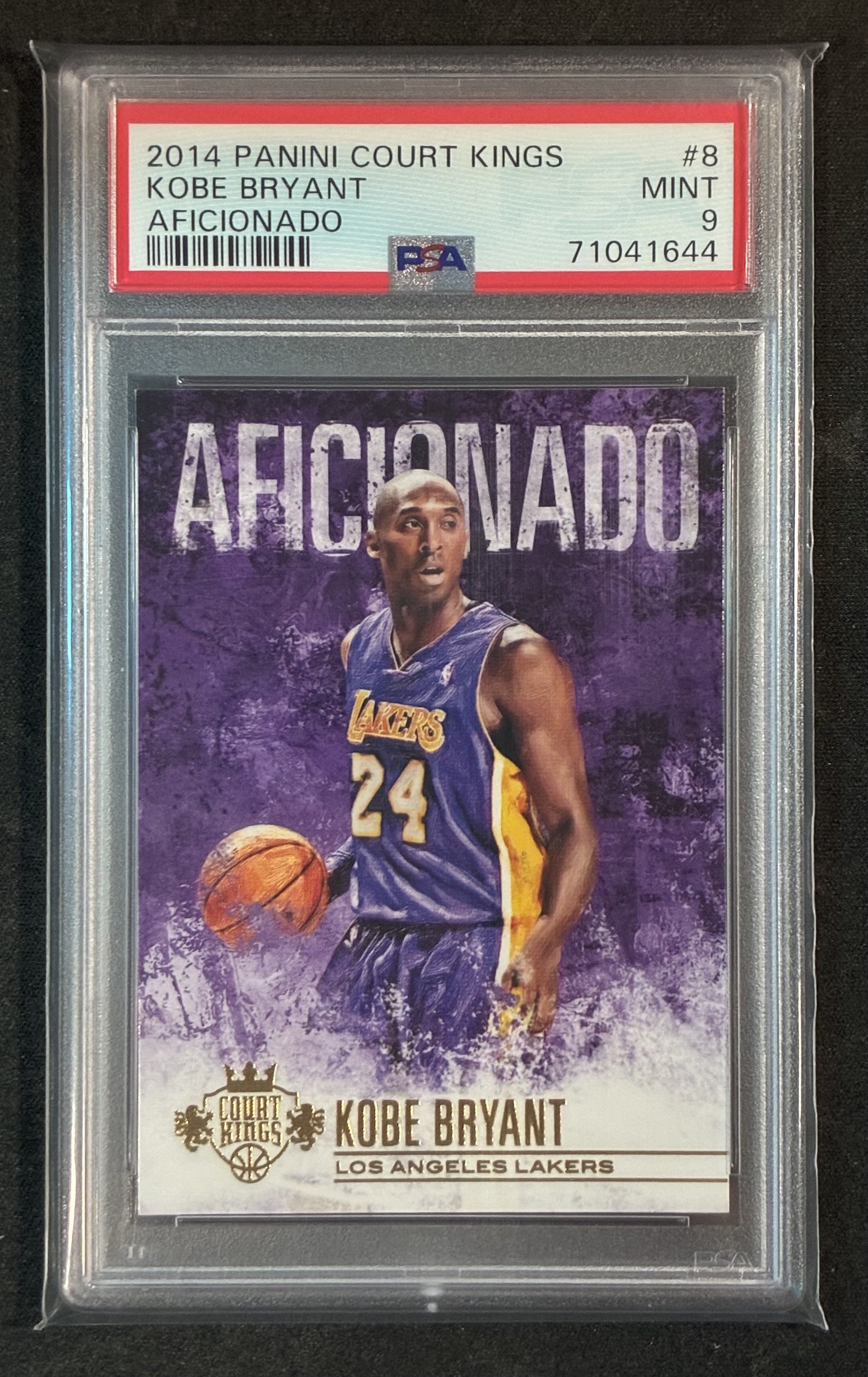 PSA 9 Kobe Bryant – 2014-15 Panini Court Kings Aficionado #8 (Pop 