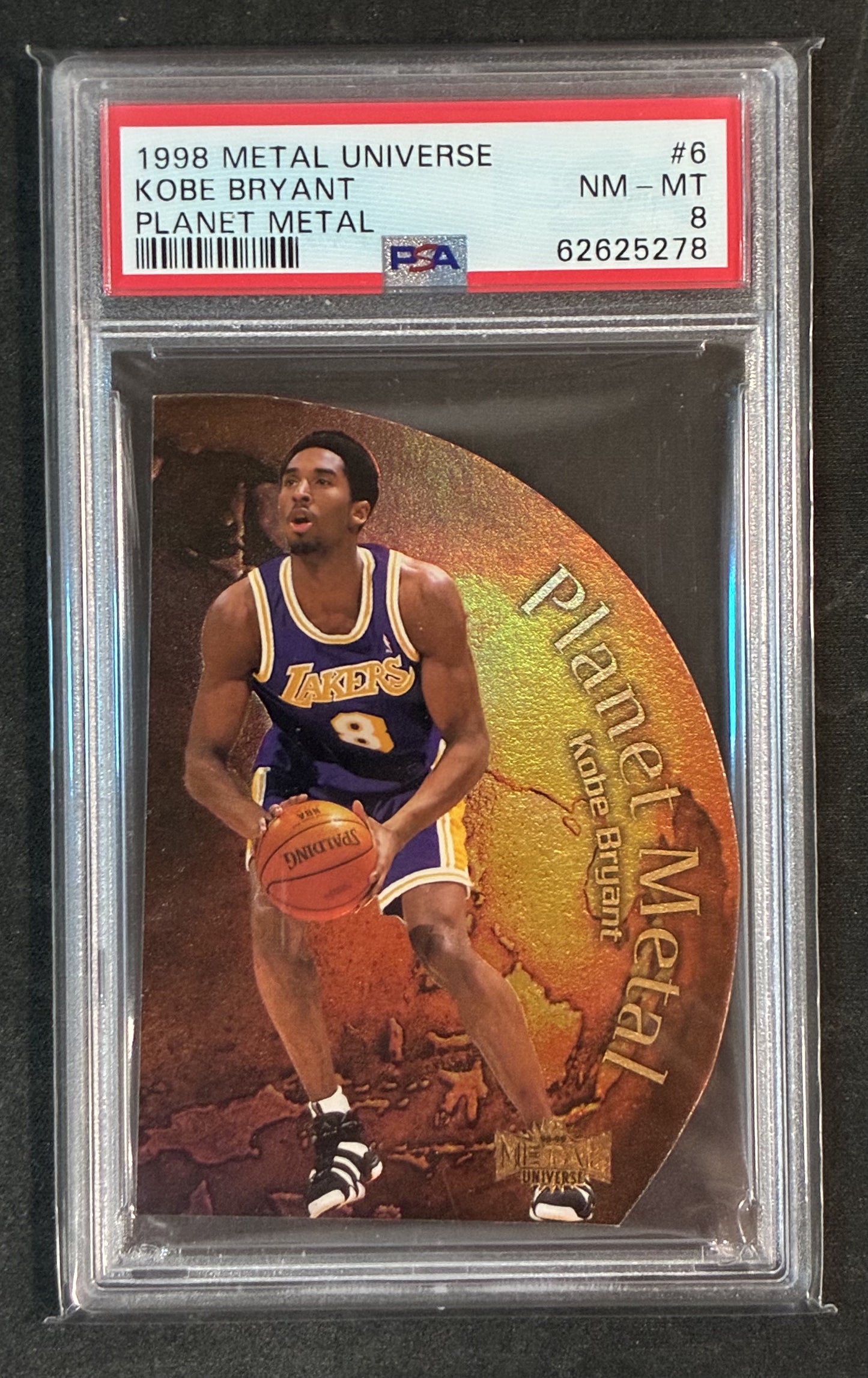 1998 Metal Universe Planet Metal #6 Kobe Bryant PSA 8 – Die-Cut Lakers Insert Card
