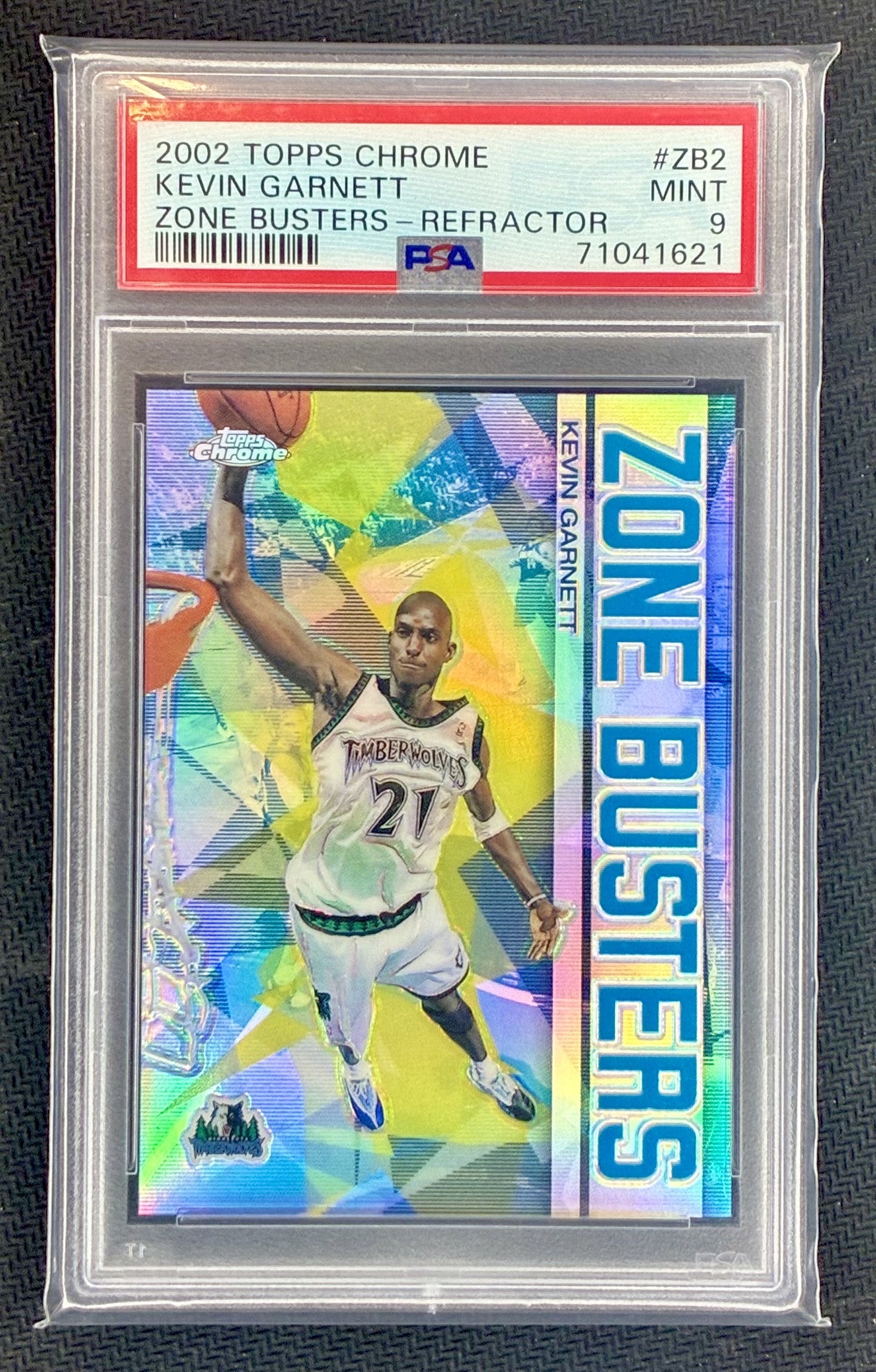 Kevin Garnett 2002-03 Topps Chrome Zone Busters Refractor #ZB2 PSA 9 Minnesota Timberwolves