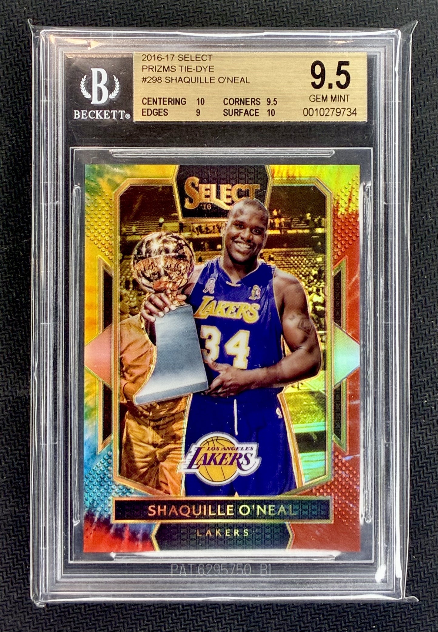 Shaquille O’Neal 2016-17 Panini Select Courtside Tie-Dye Prizm #298 /25 BGS 9.5 Gem Mint Lakers HOF